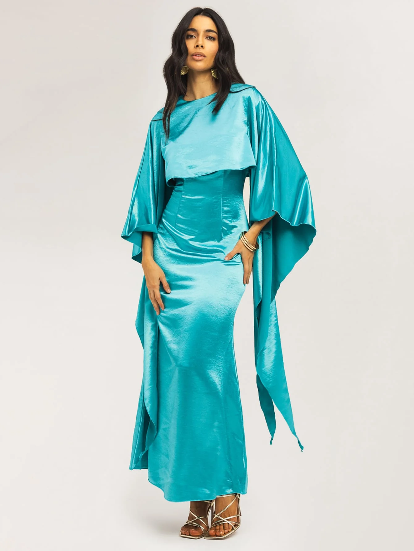 Morana Cape Dress in Blue