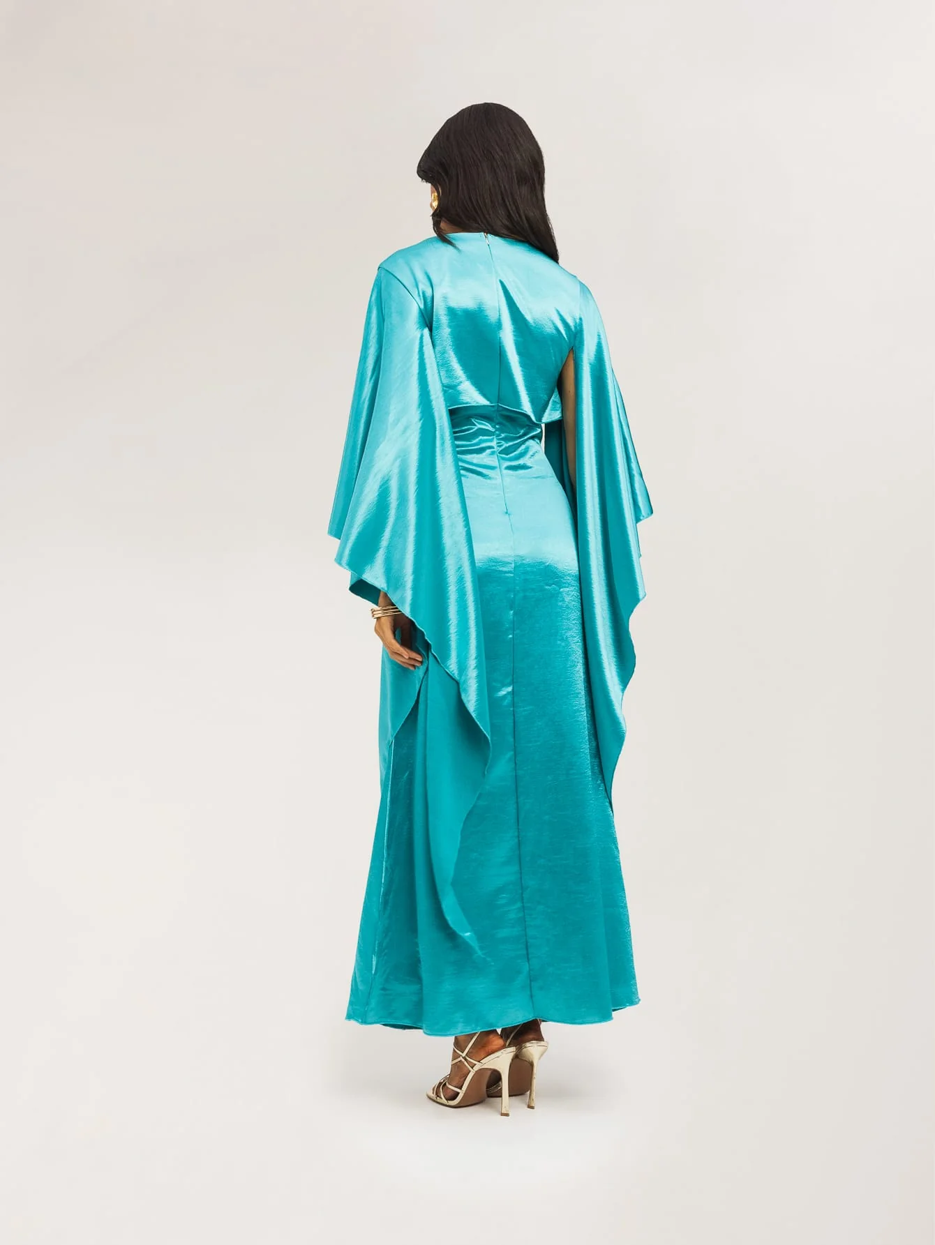 Morana Cape Dress in Blue - Image 3