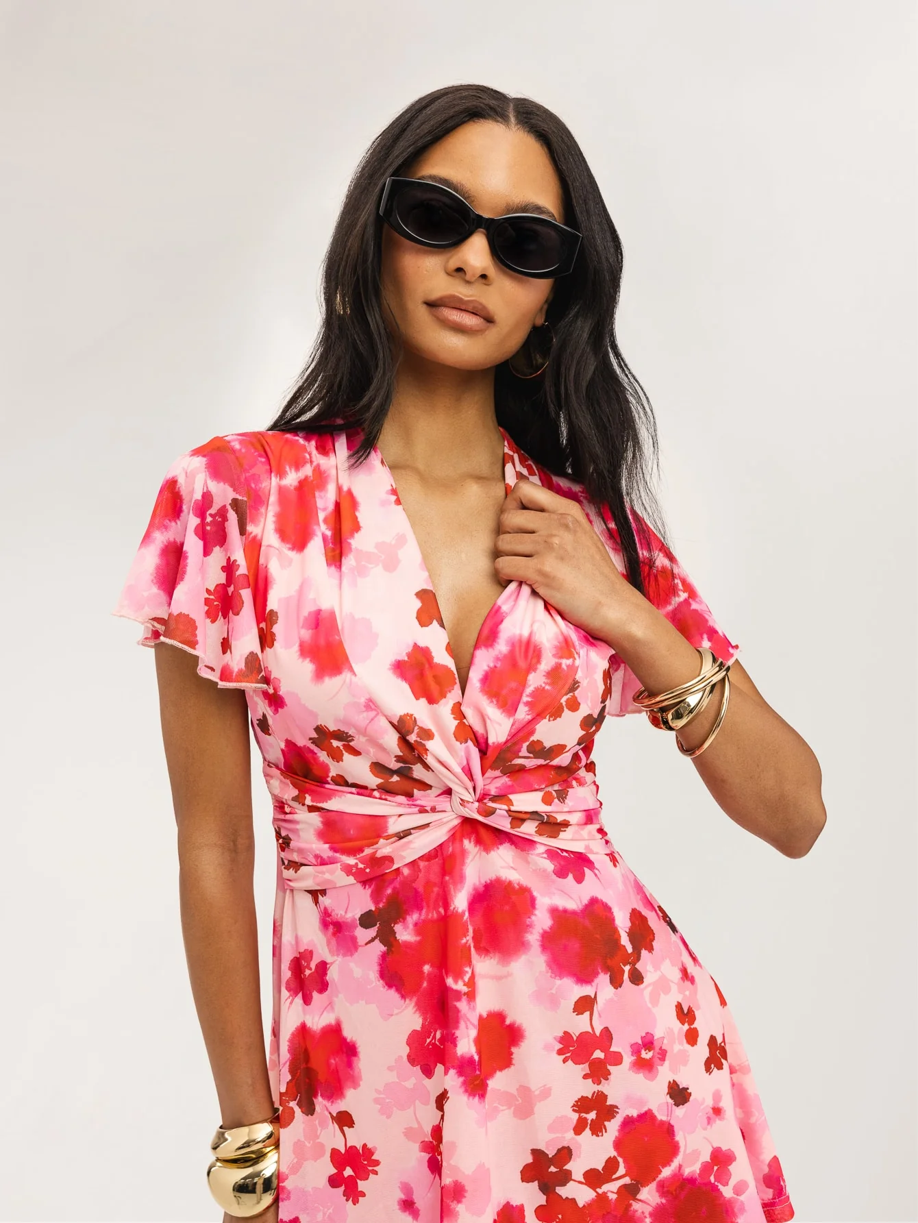 Flora Dress in Pink Floral - Image 4