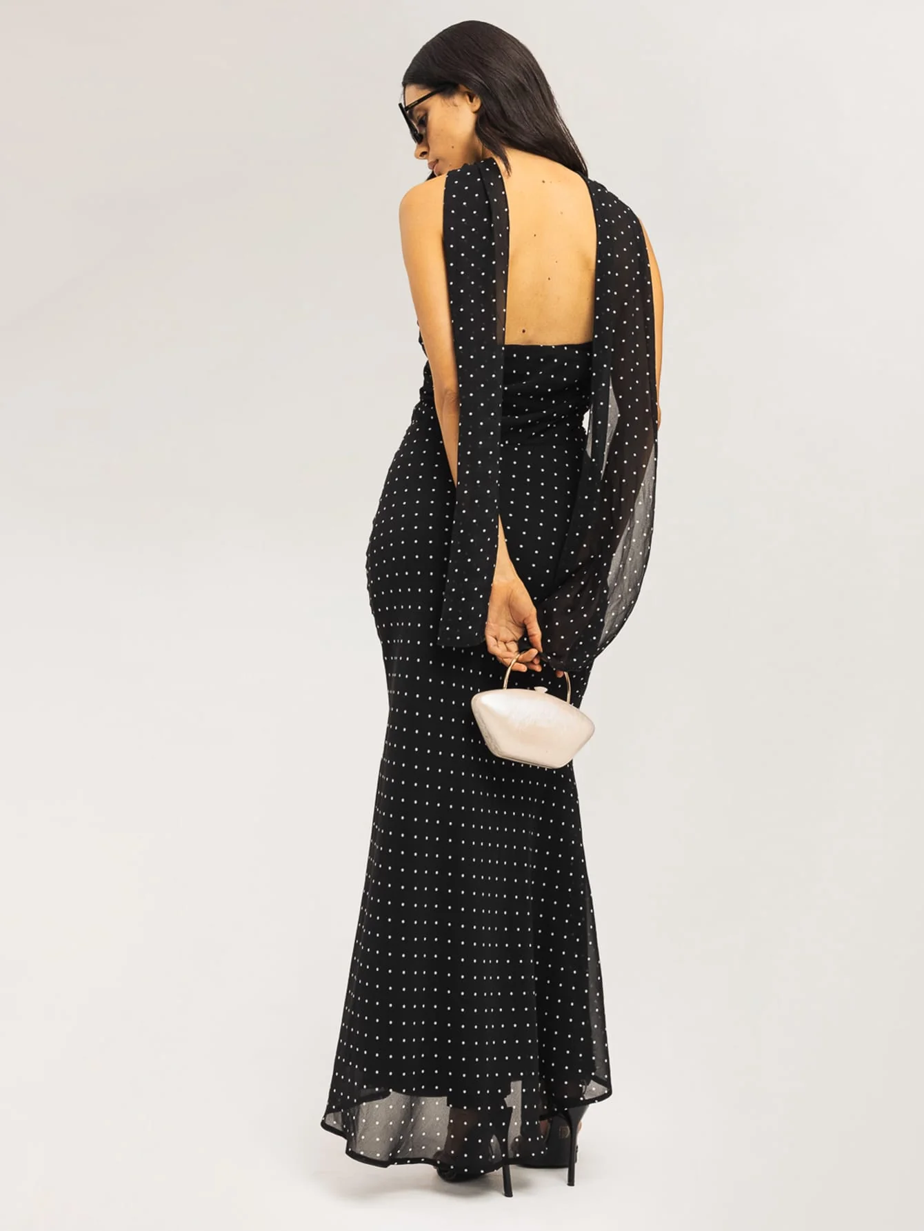 Mira Dress in Black & White Polkadot - Image 5