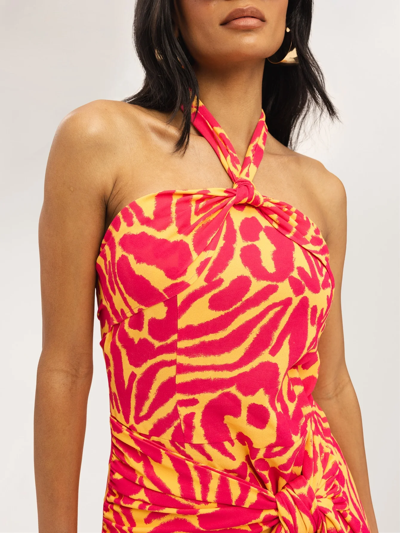 Amara Dress in Orange Zebro - Image 3