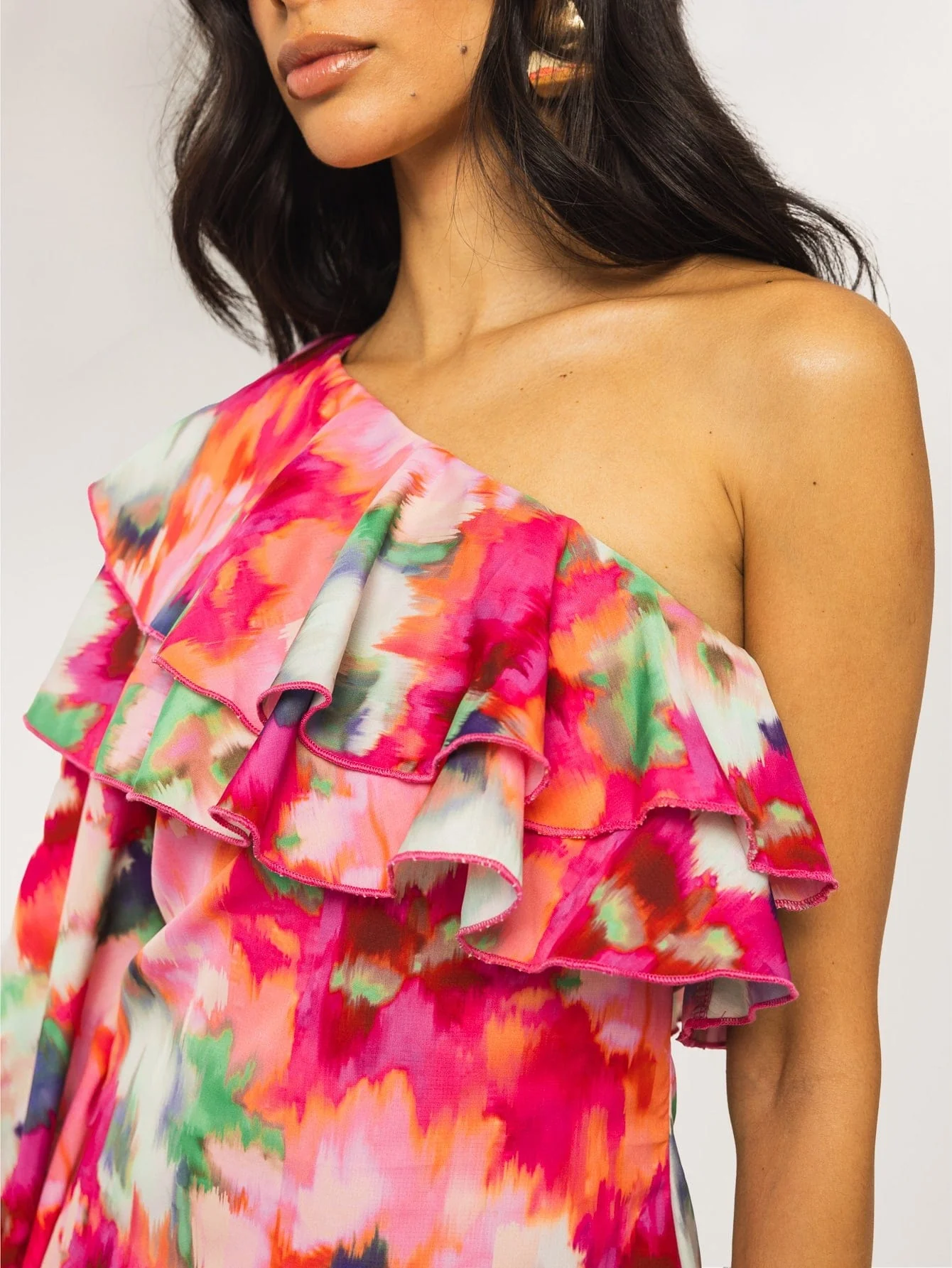 Corvara Dress in Watercolour Floral - Image 3