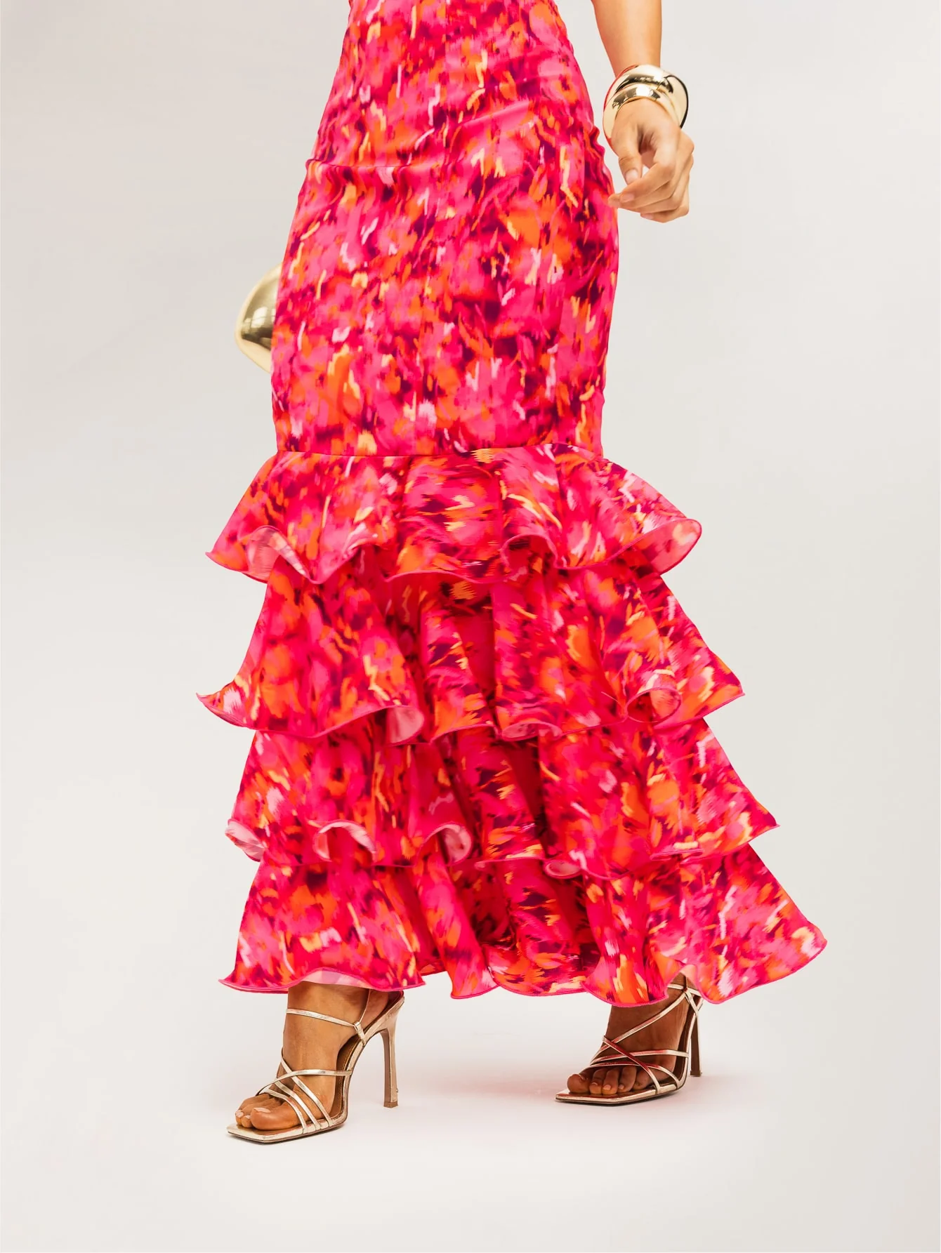 Dalia Dress in Pink & Orange Floral - Image 4