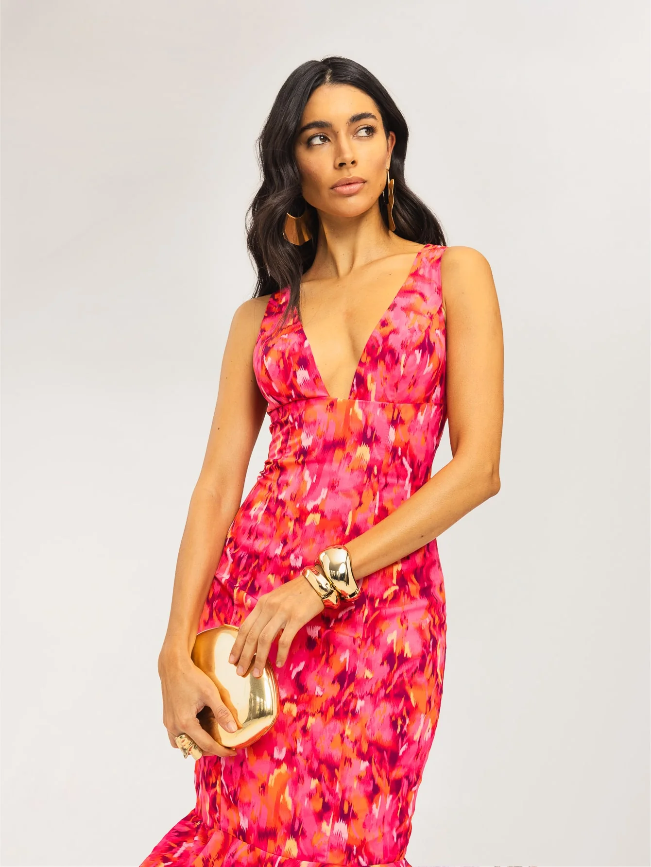 Dalia Dress in Pink & Orange Floral - Image 5