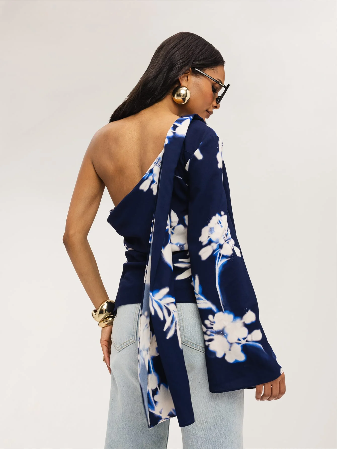 Galena Top in Royal Blue Floral - Image 2