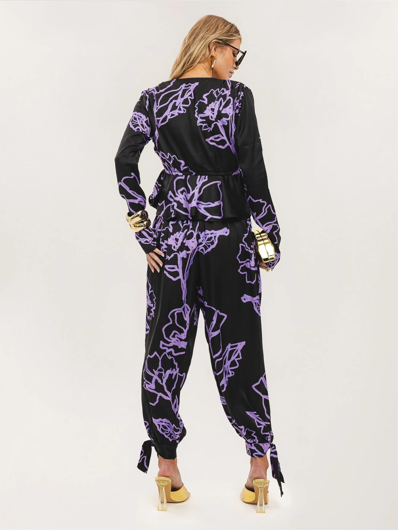 Colina Co-Ord in Lilac on Black Floral - Image 2