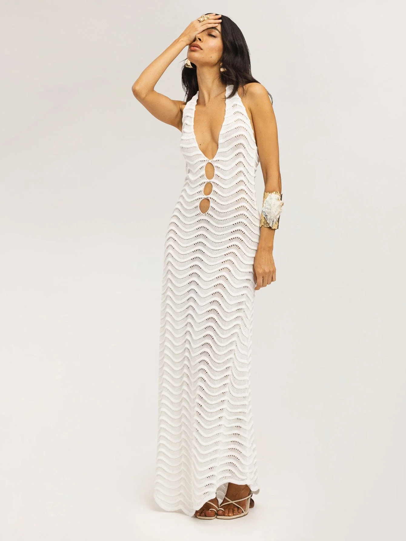 Corsara Knit Dress in White