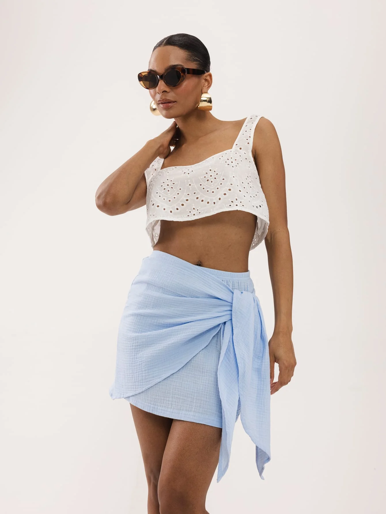 Calena Skirt in Pastel Blue - Image 3
