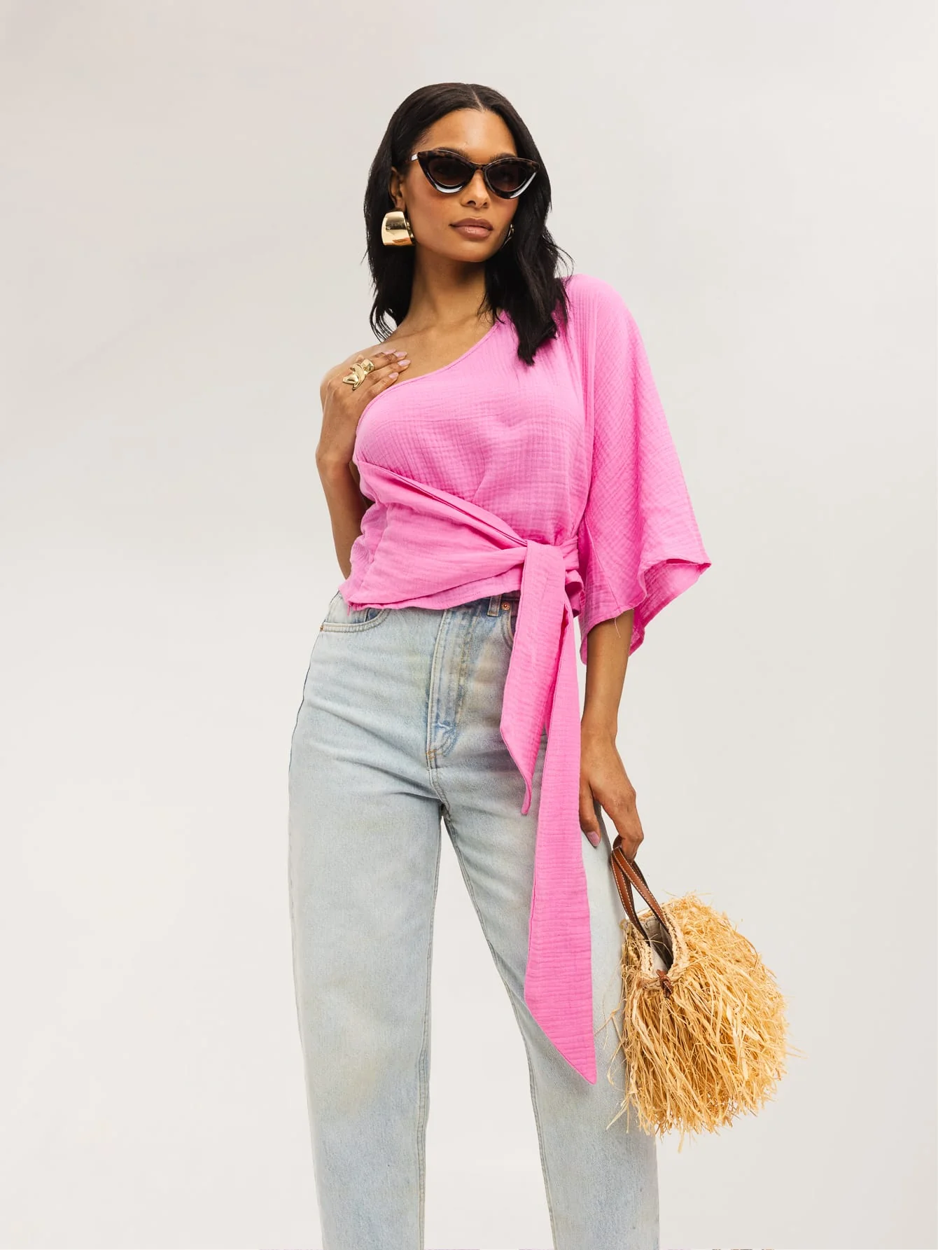 Belara Top in Bubblegum Pink