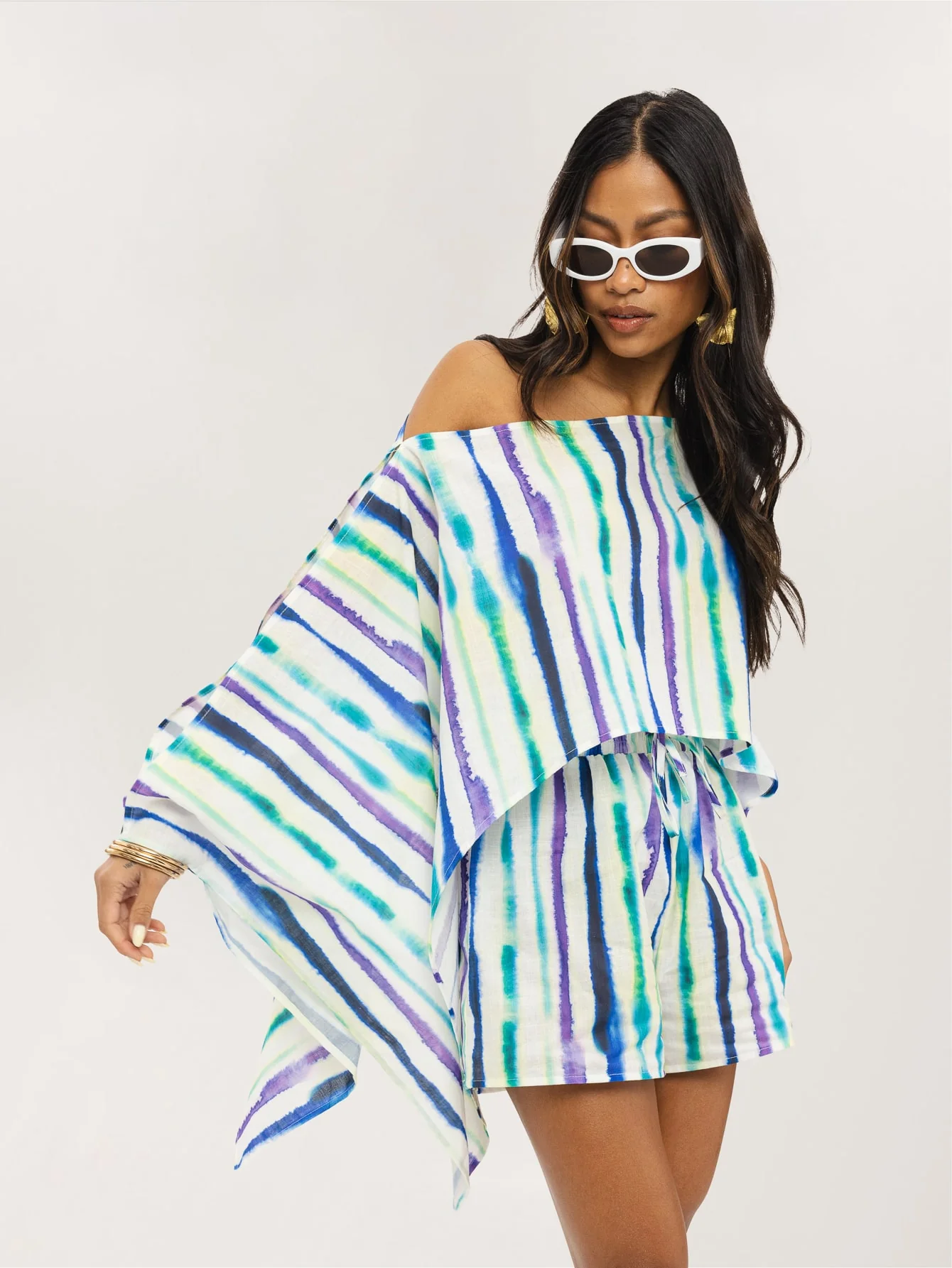 Miela Co-Ord in Tie-Dye Stripe