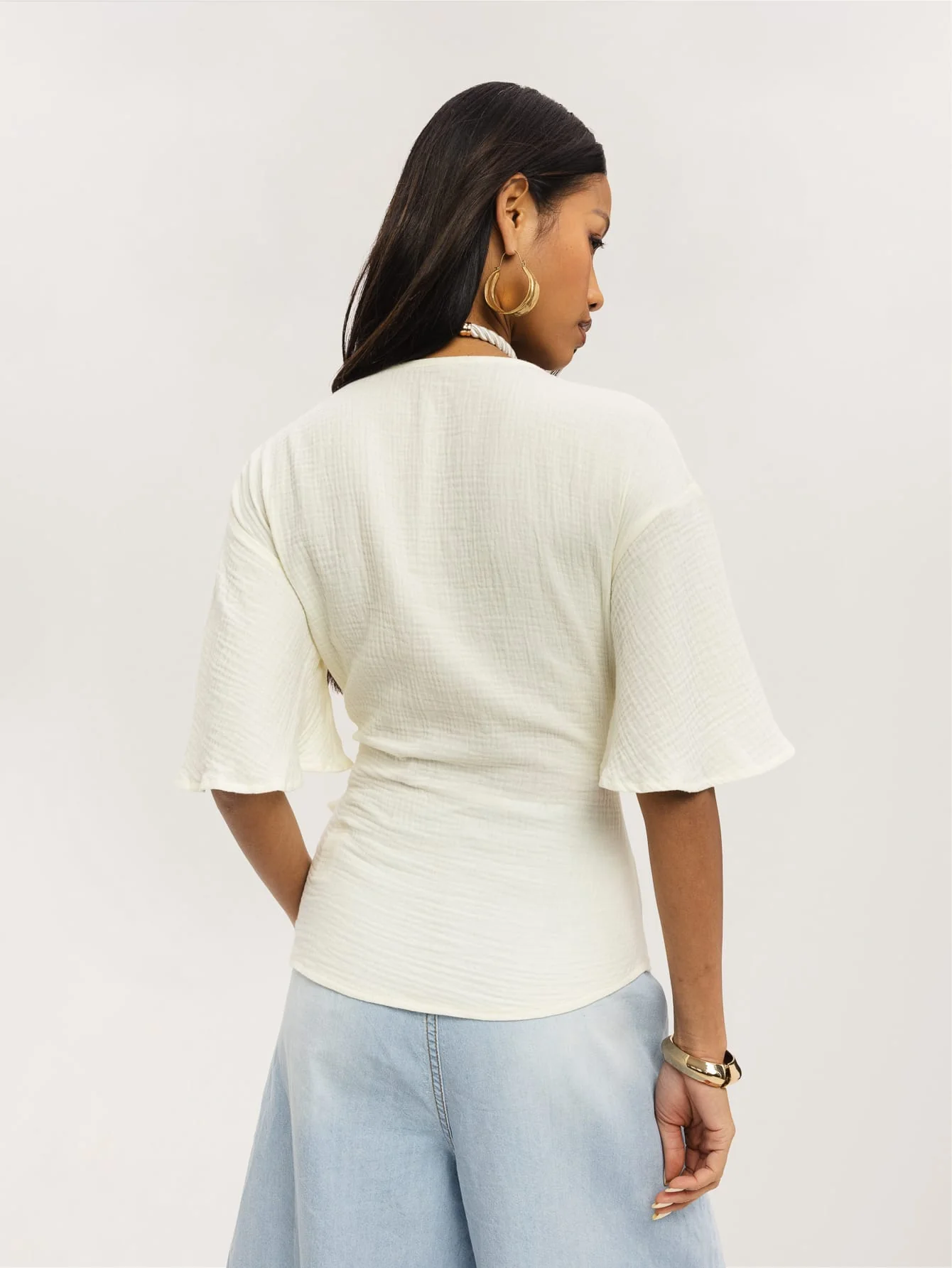 Suri Wrap Top in Cream - Image 2