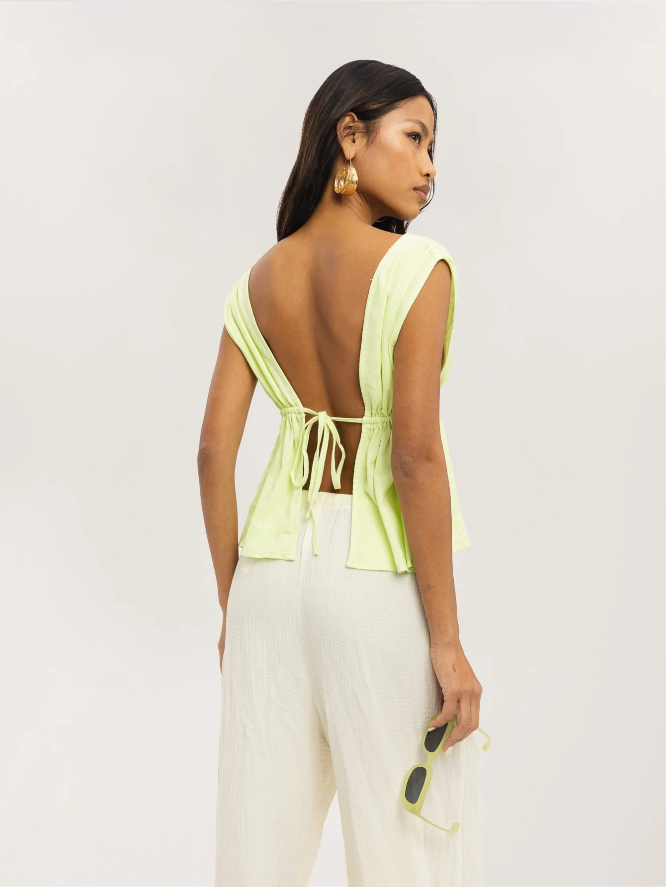 Romila Top in Lime Green - Image 2