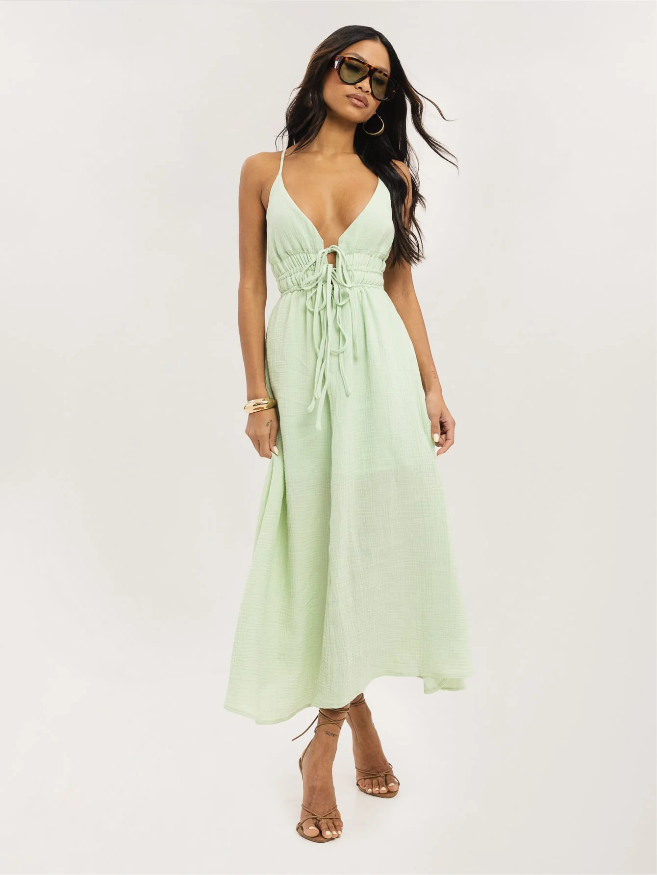 Bastina Dress in Pastel Green