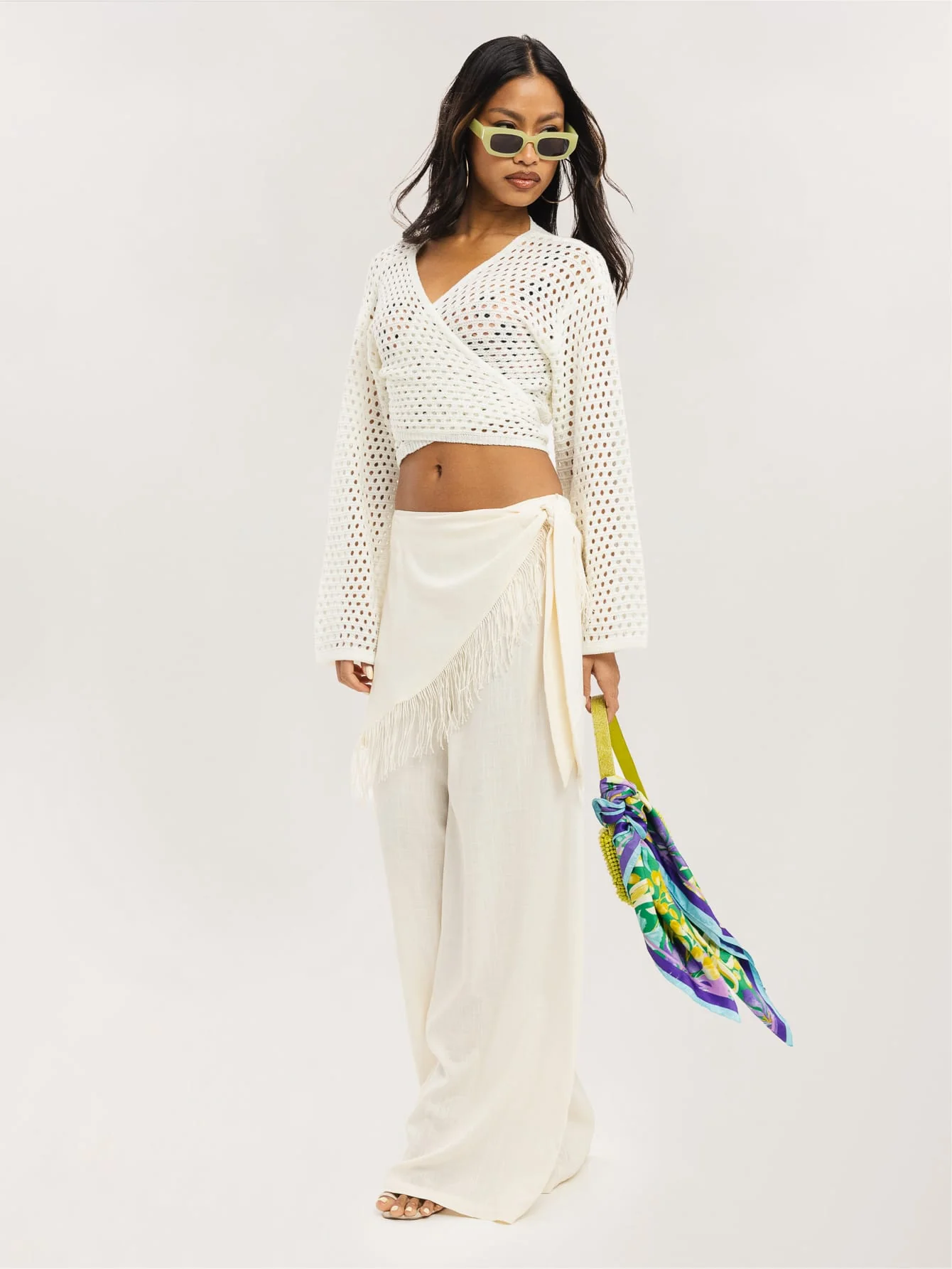 Mavis Fringe Trousers in Cream - Image 5