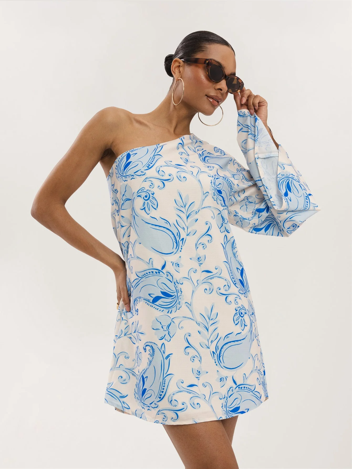 Silvana Dress in Paisley Blue - Image 3