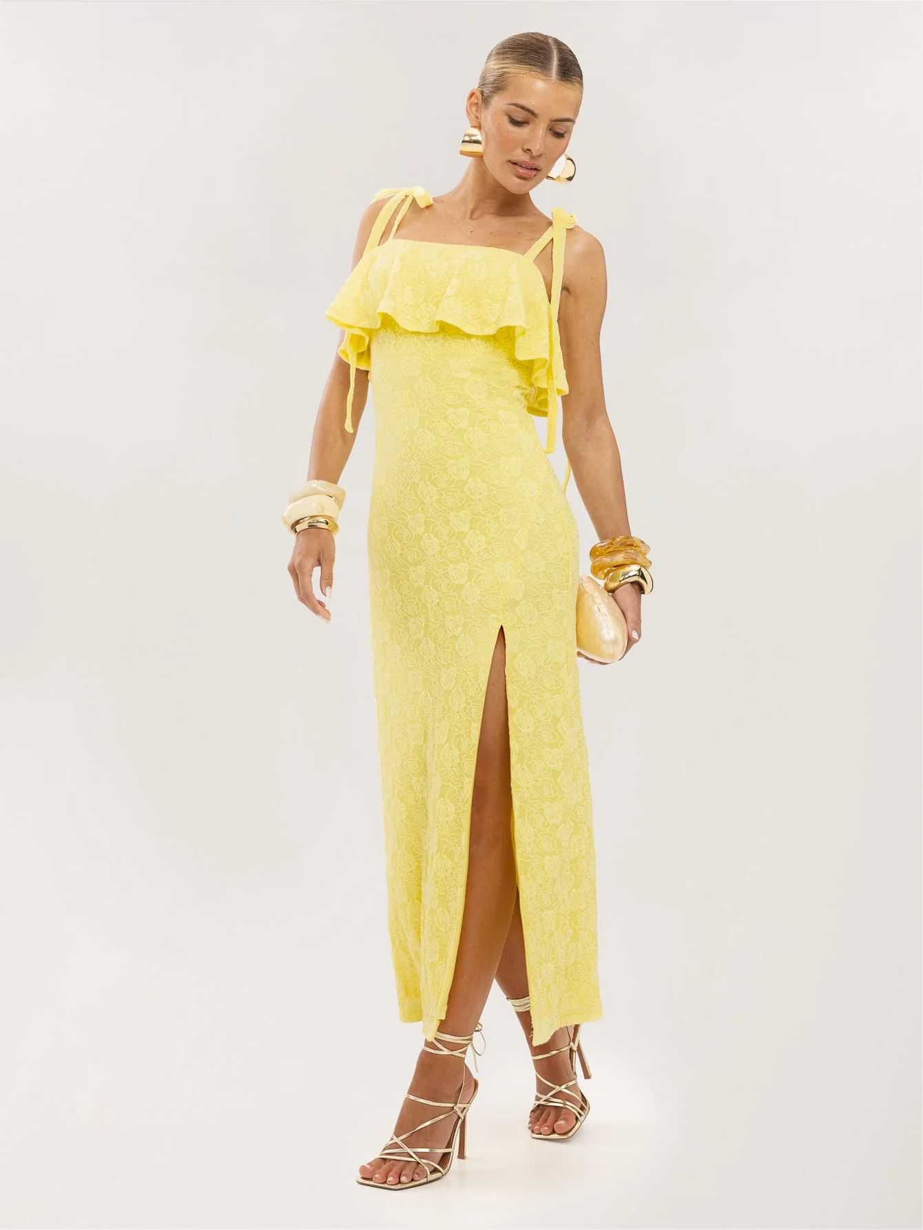 Amorella Dress in Butter Yellow