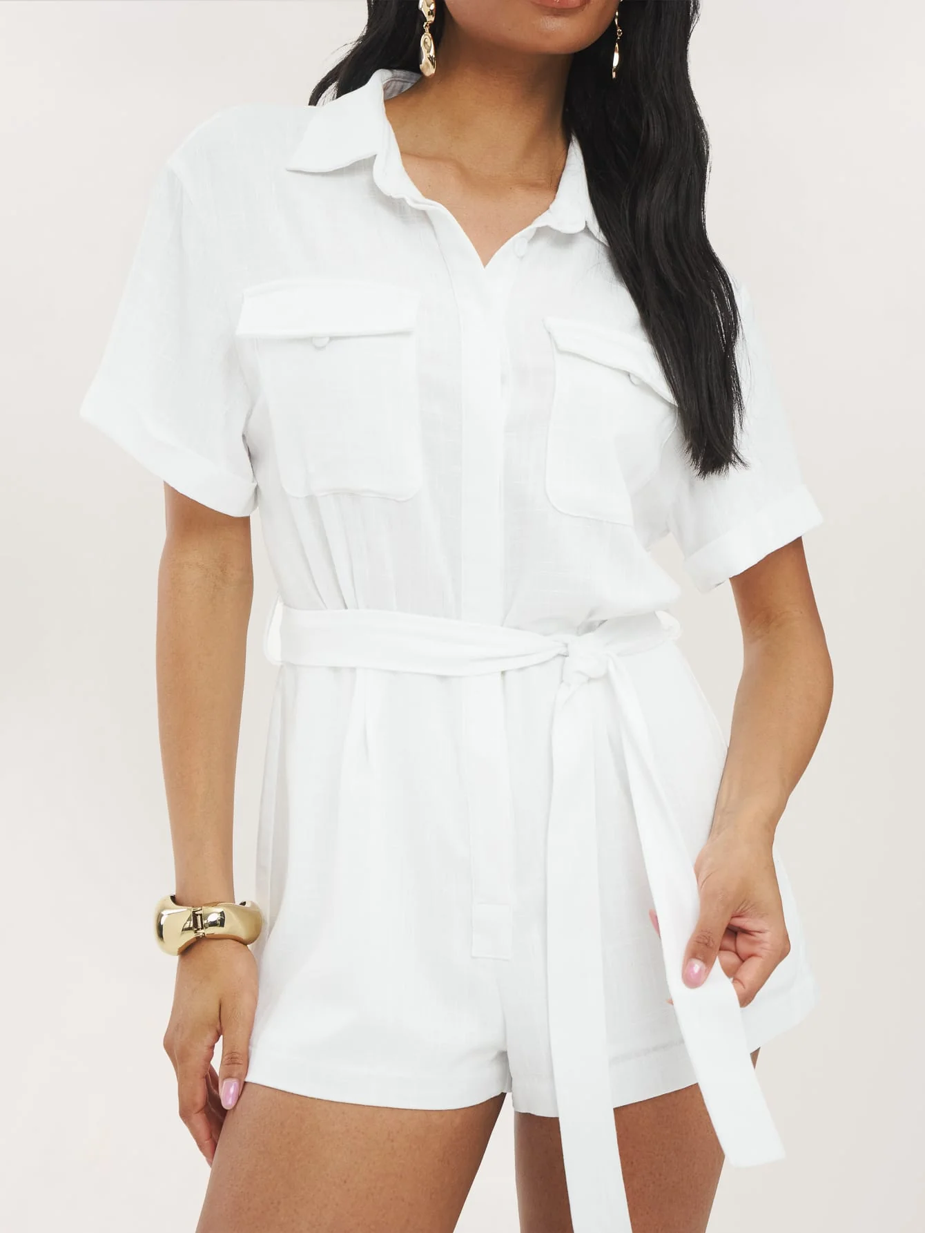 Lilia Playsuit in White - Image 3