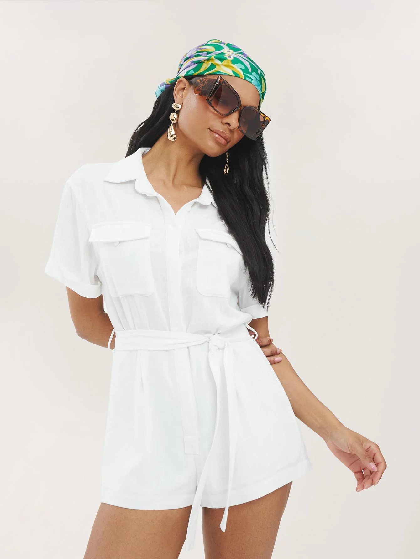 Lilia Playsuit in White - Image 4