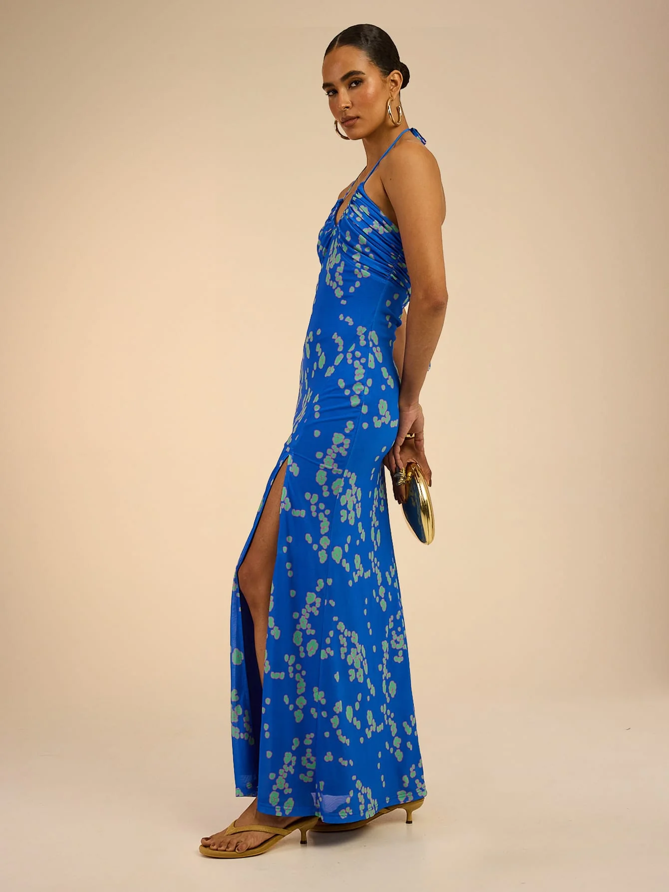 Anthea Dress in Mint on Blue Confetti - Image 3