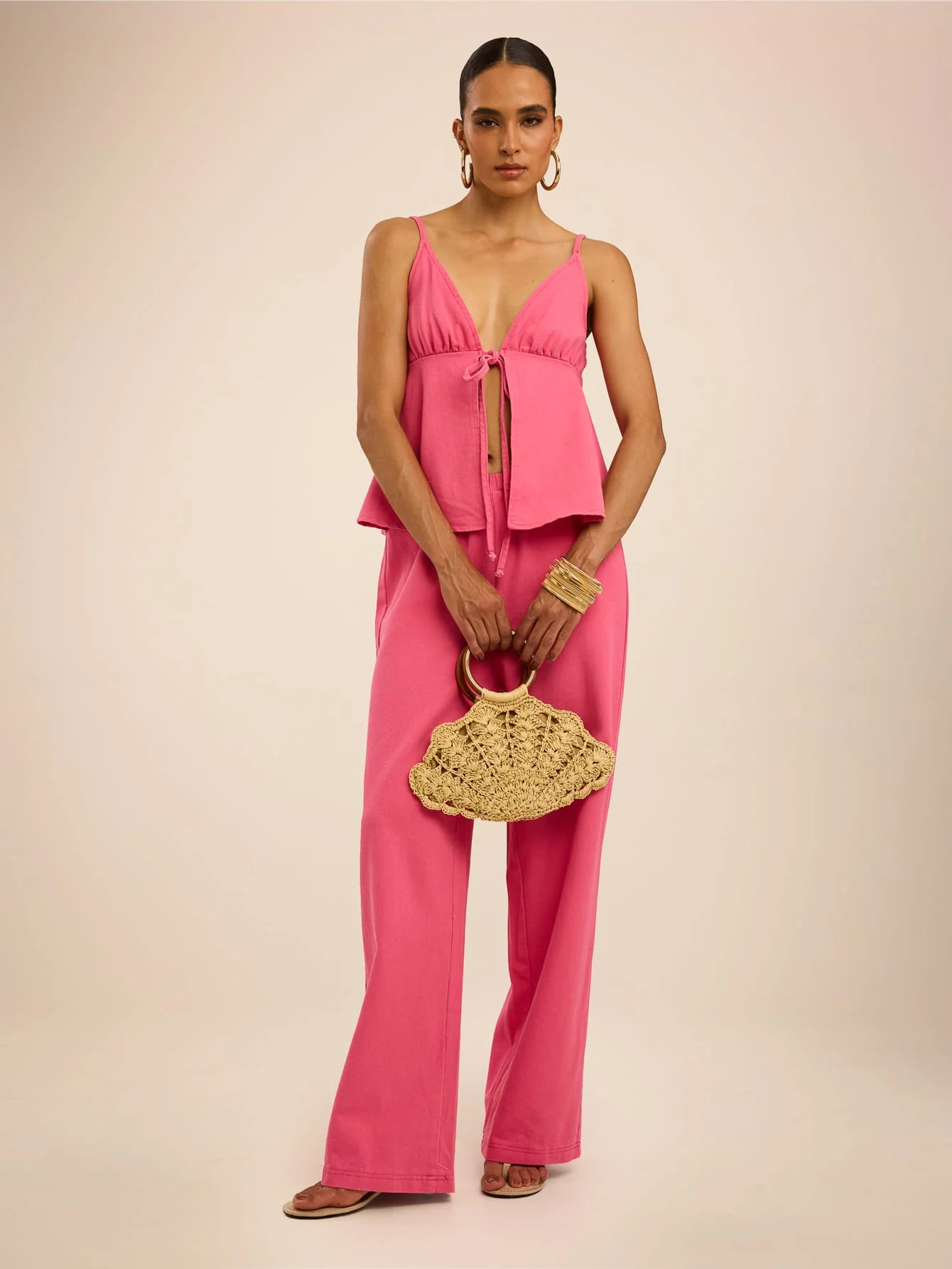 Caressa Denim Co-ord in Hot Pink - Image 5