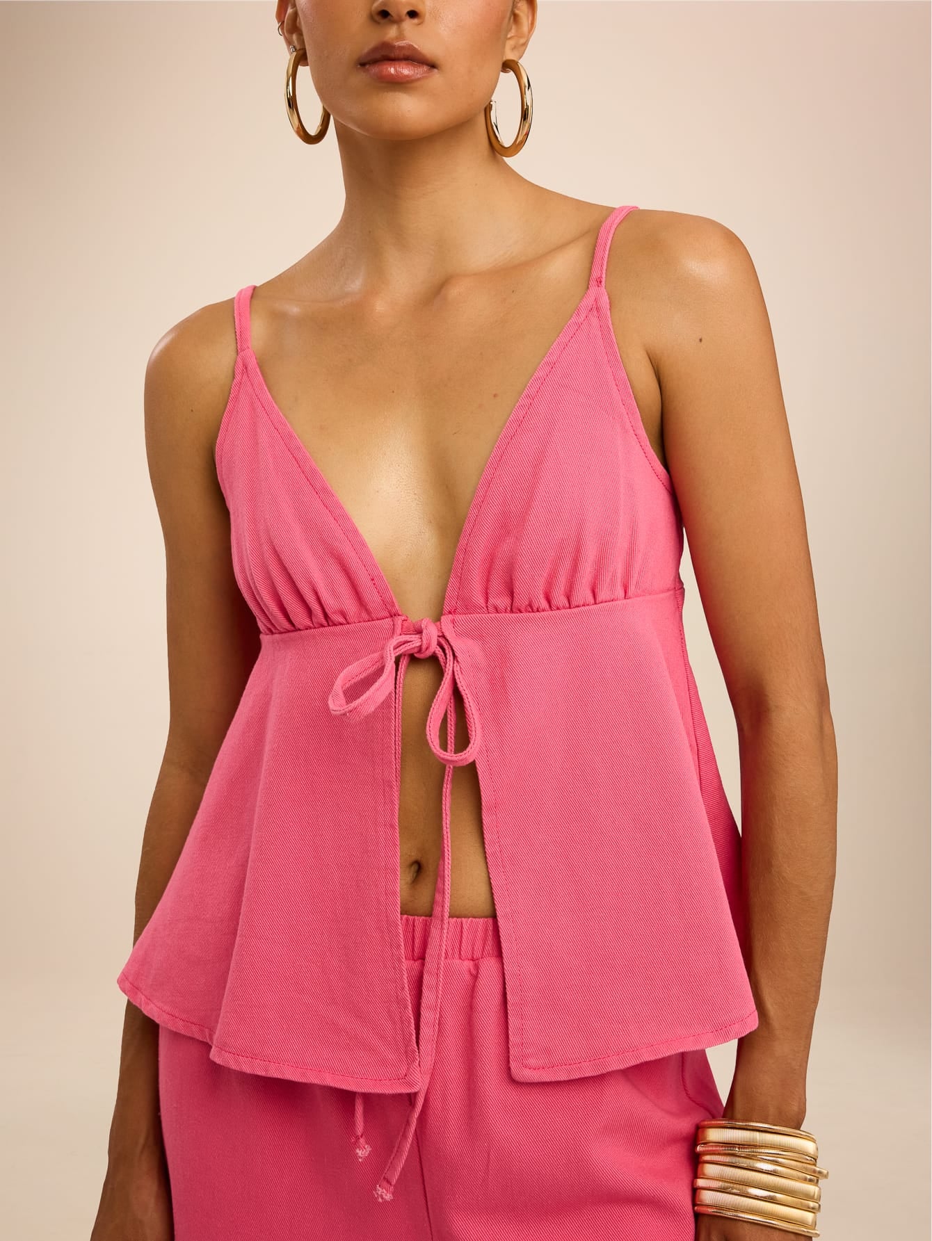 Caressa Denim Co-ord in Hot Pink - Image 6