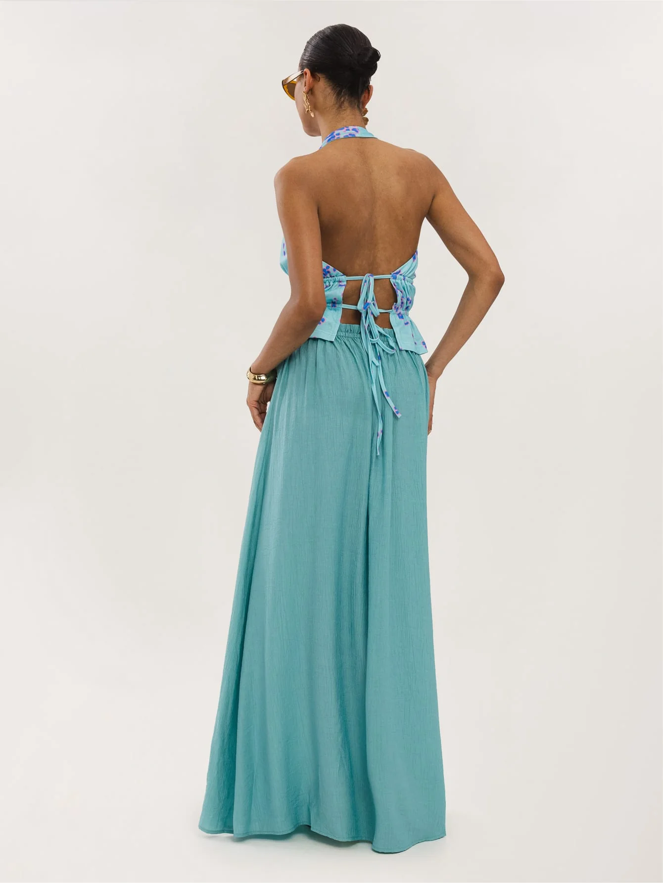 Mazu Maxi Skirt in Teal - Image 2