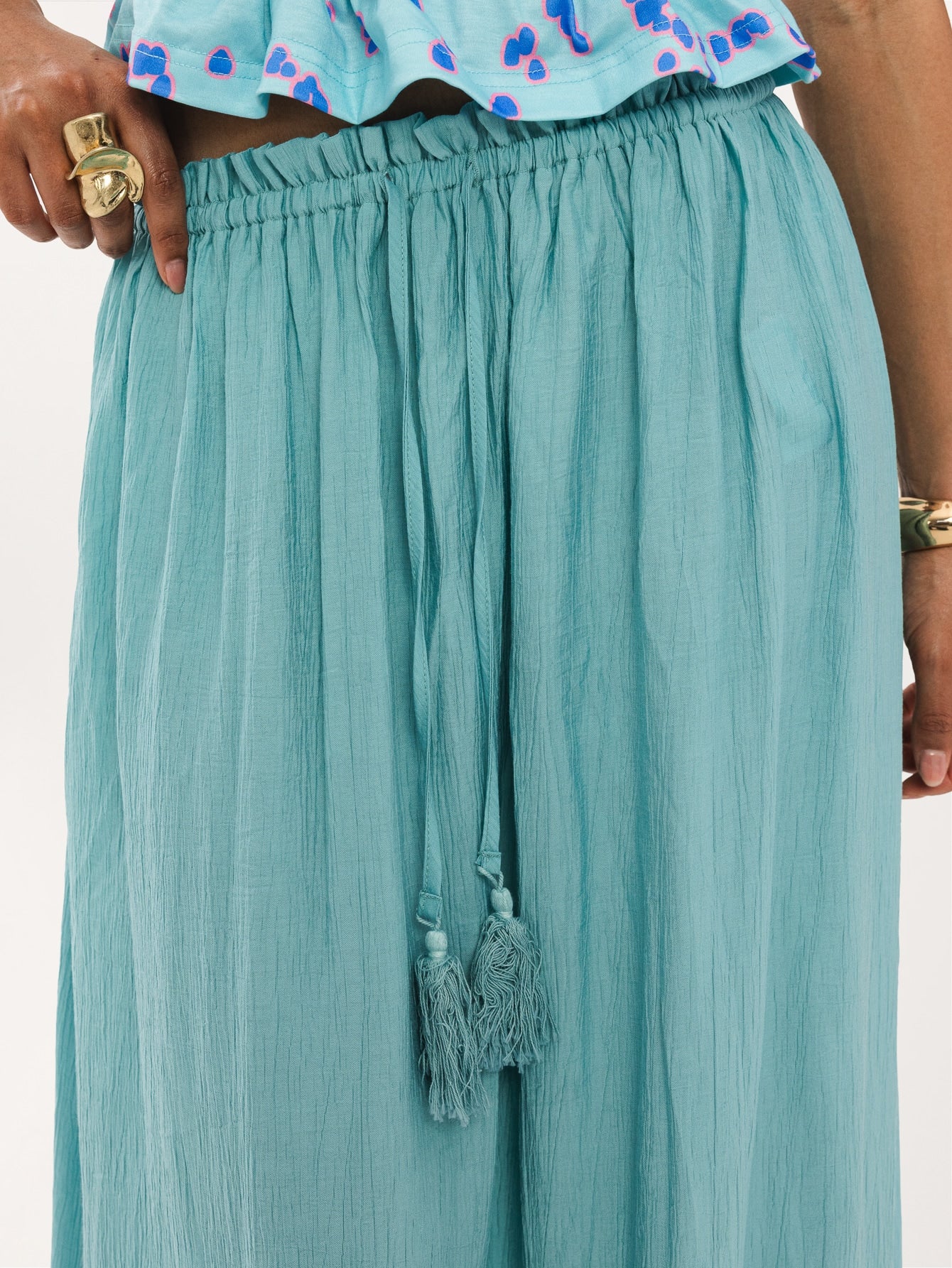 Mazu Maxi Skirt in Teal - Image 3
