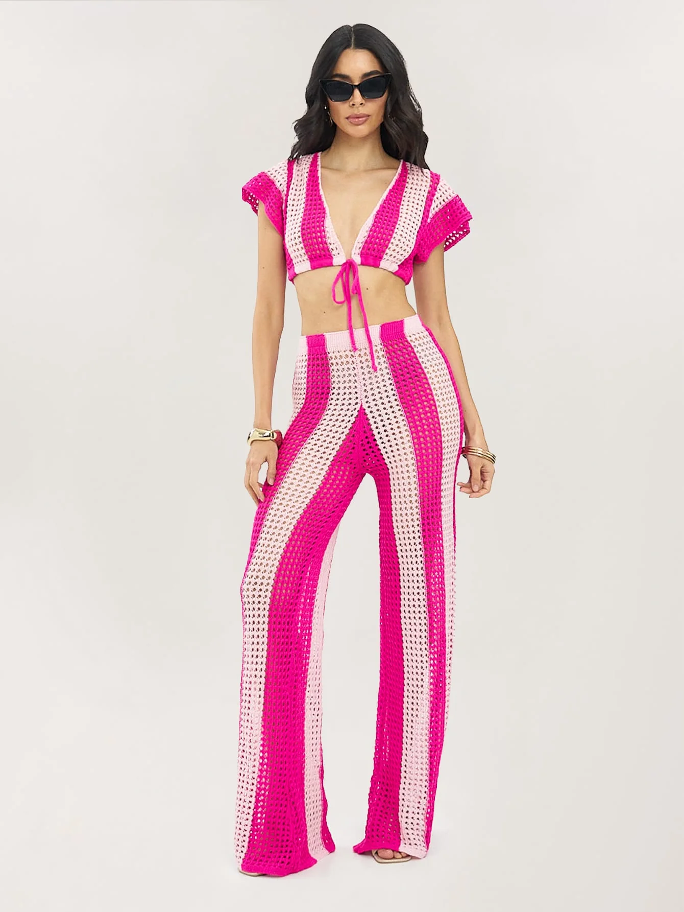 Tersina Co-Ord in Pink Stripe - Image 4