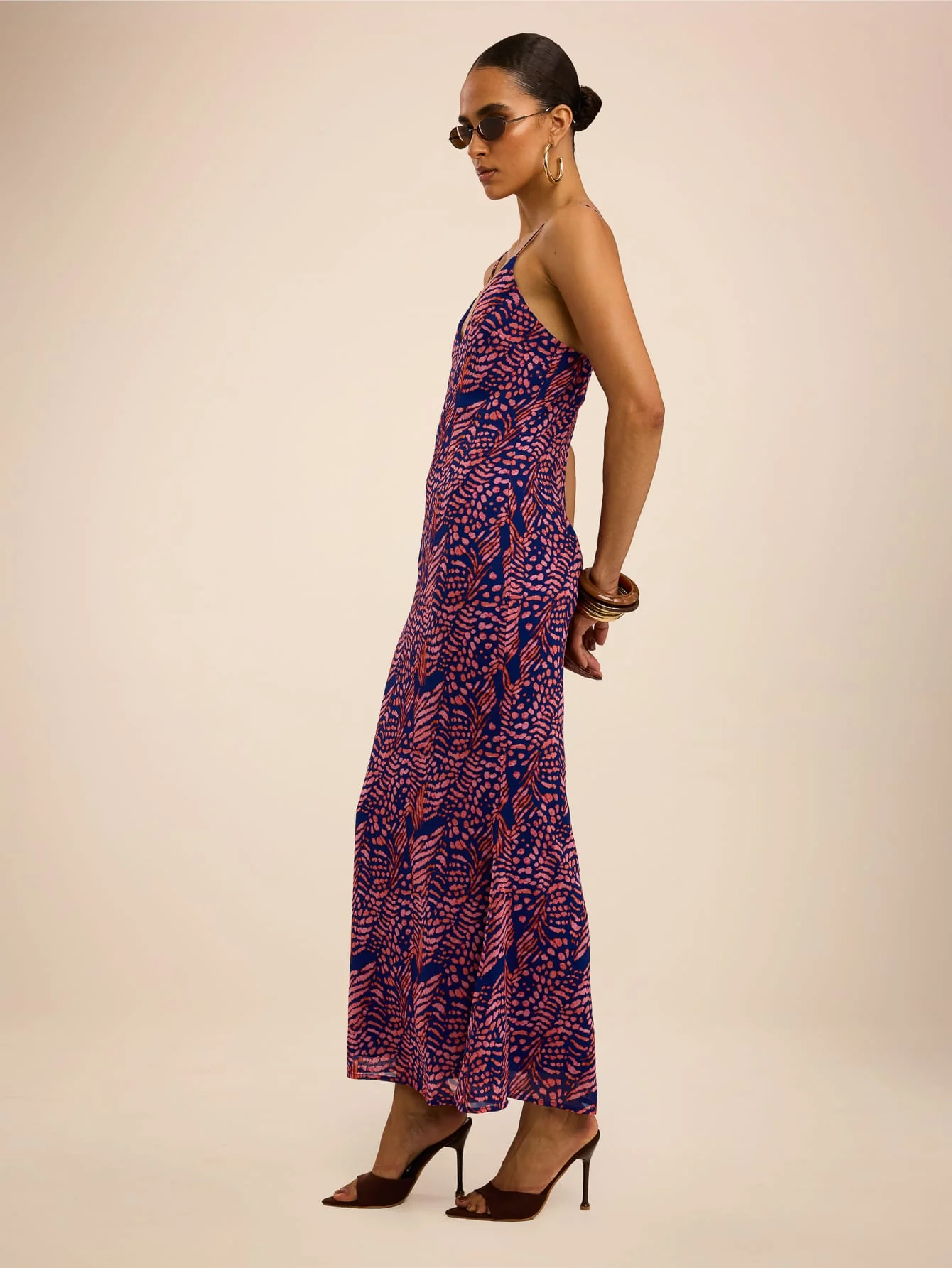 Savara Dress in Navy & Pink Safari - Image 5
