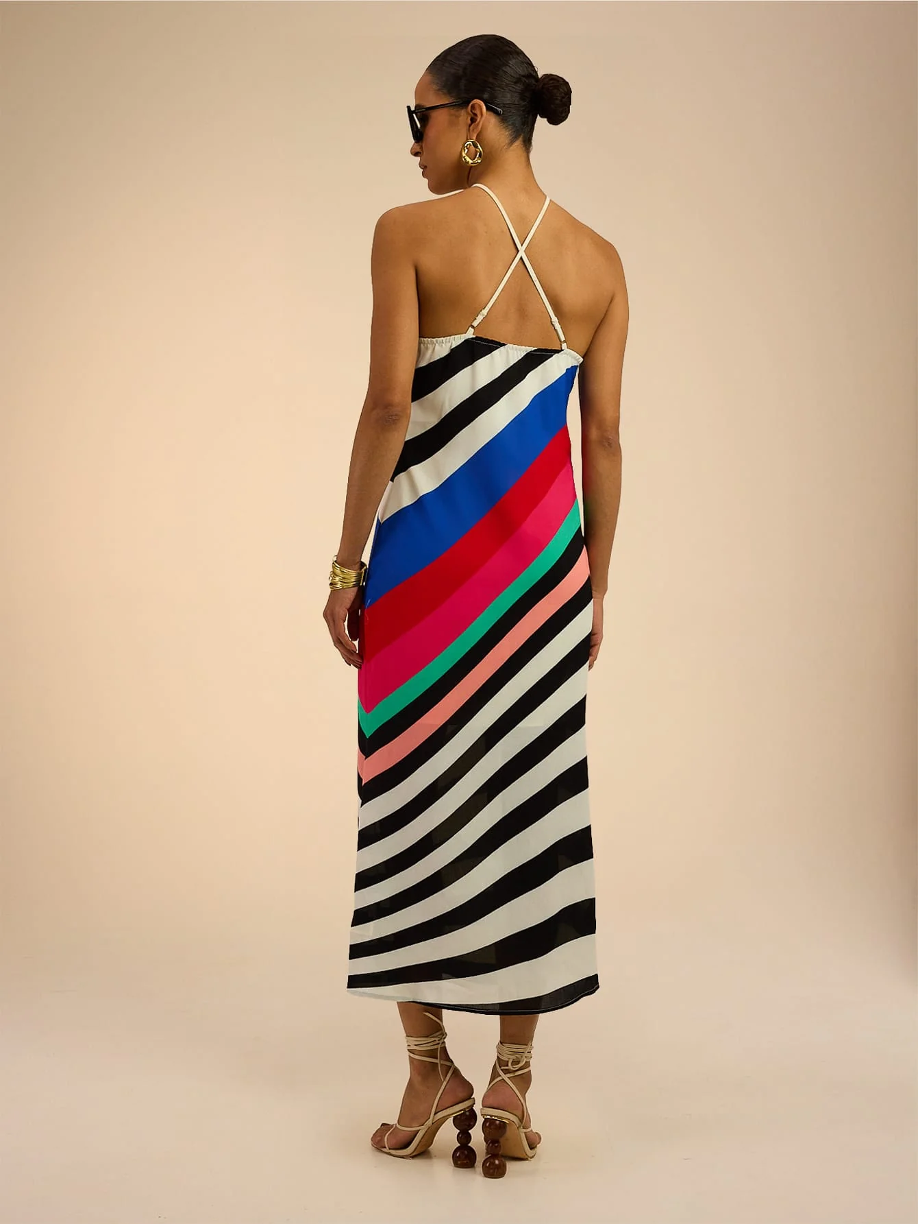 Virena Dress in Multi Stripe - Image 4