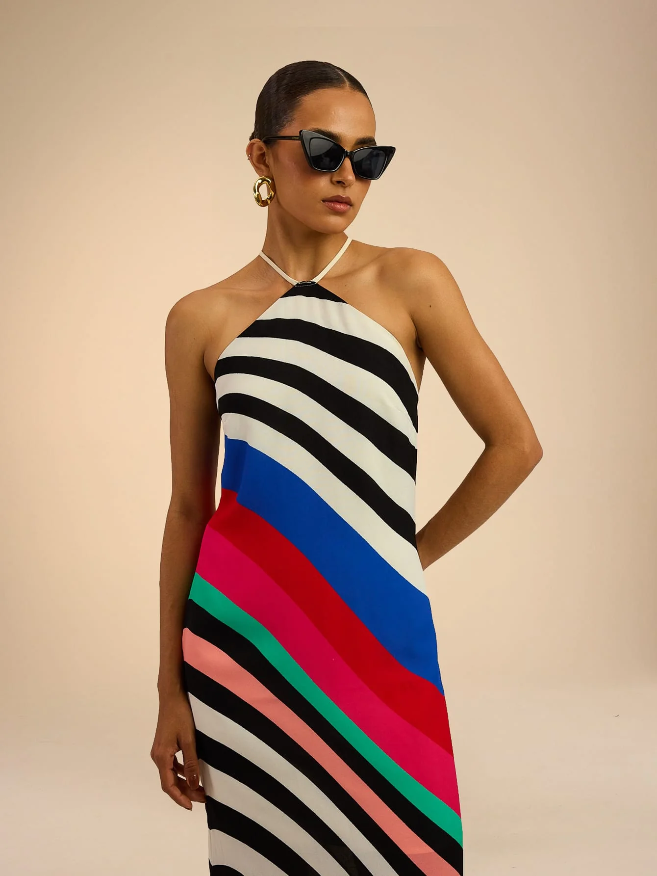 Virena Dress in Multi Stripe - Image 5
