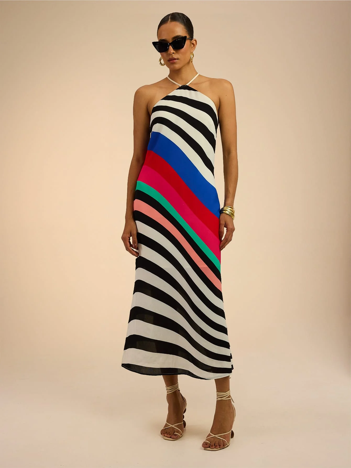 Virena Dress in Multi Stripe - Image 6