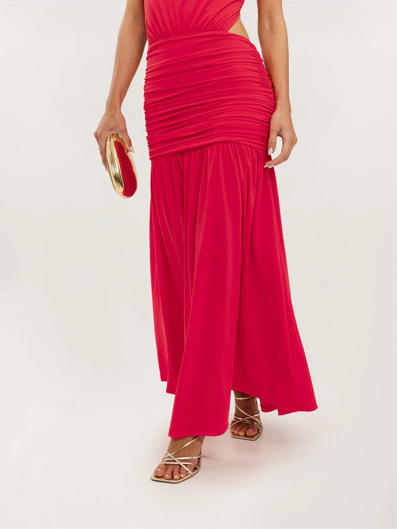 Ophira Dress in Crimson Red - Image 4