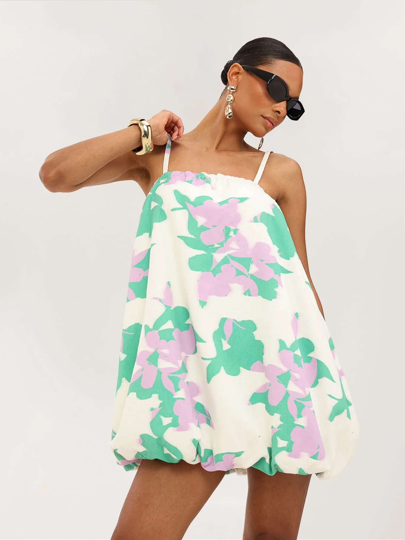 Valnova Dress in Mint & Lilac Floral - Image 3