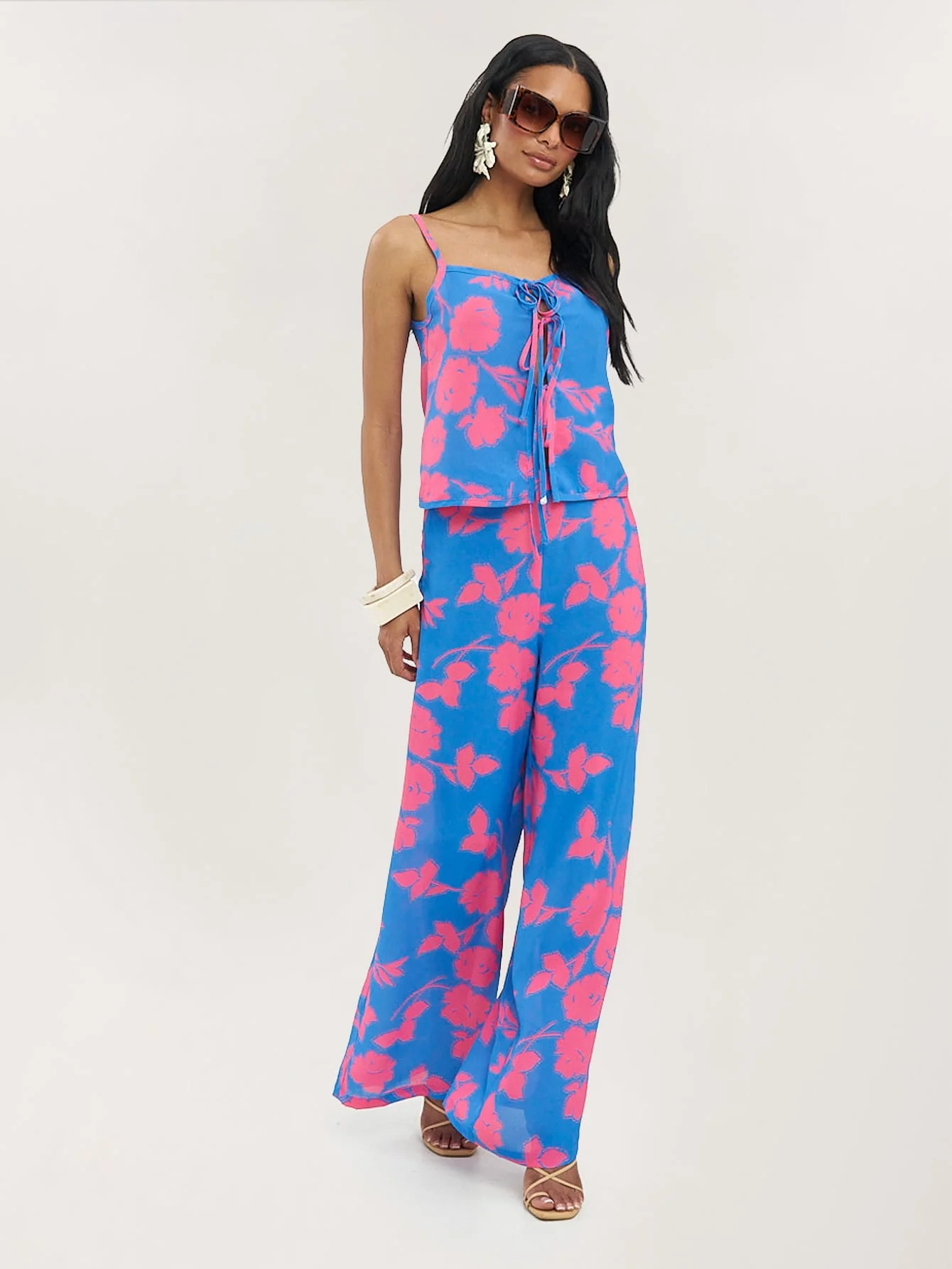 Melora Co-Ord in Blue Dotty Floral - Image 5