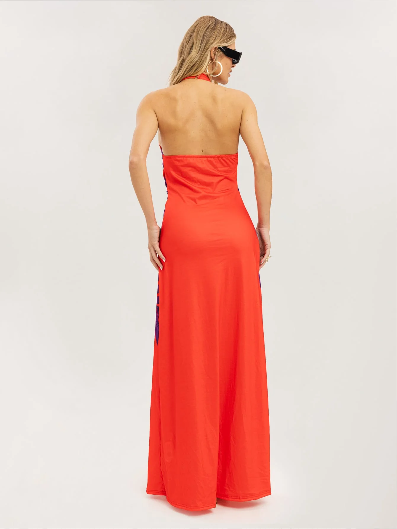 Zoea Dress in Coral Jungle Palm - Image 2