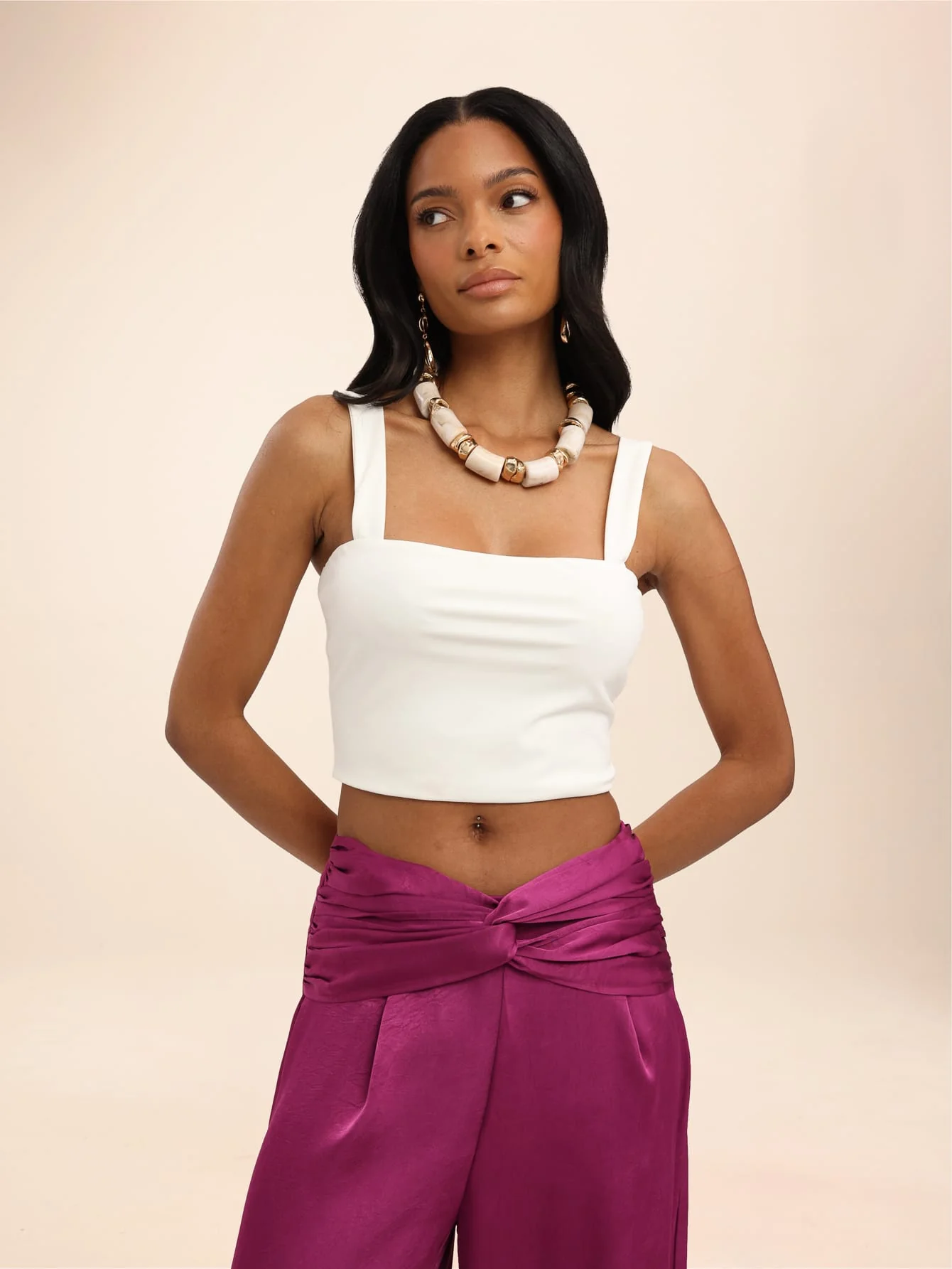 Neraya Crop Top in White - Image 4