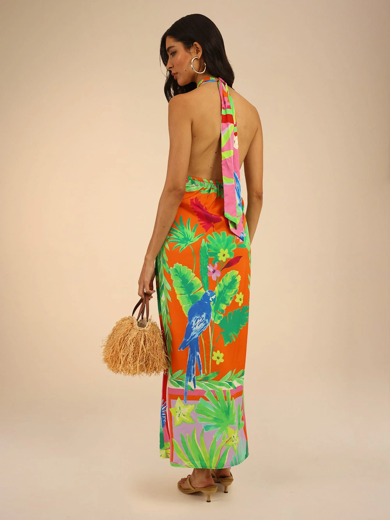 Zarella Dress in Tropical Print - Image 4