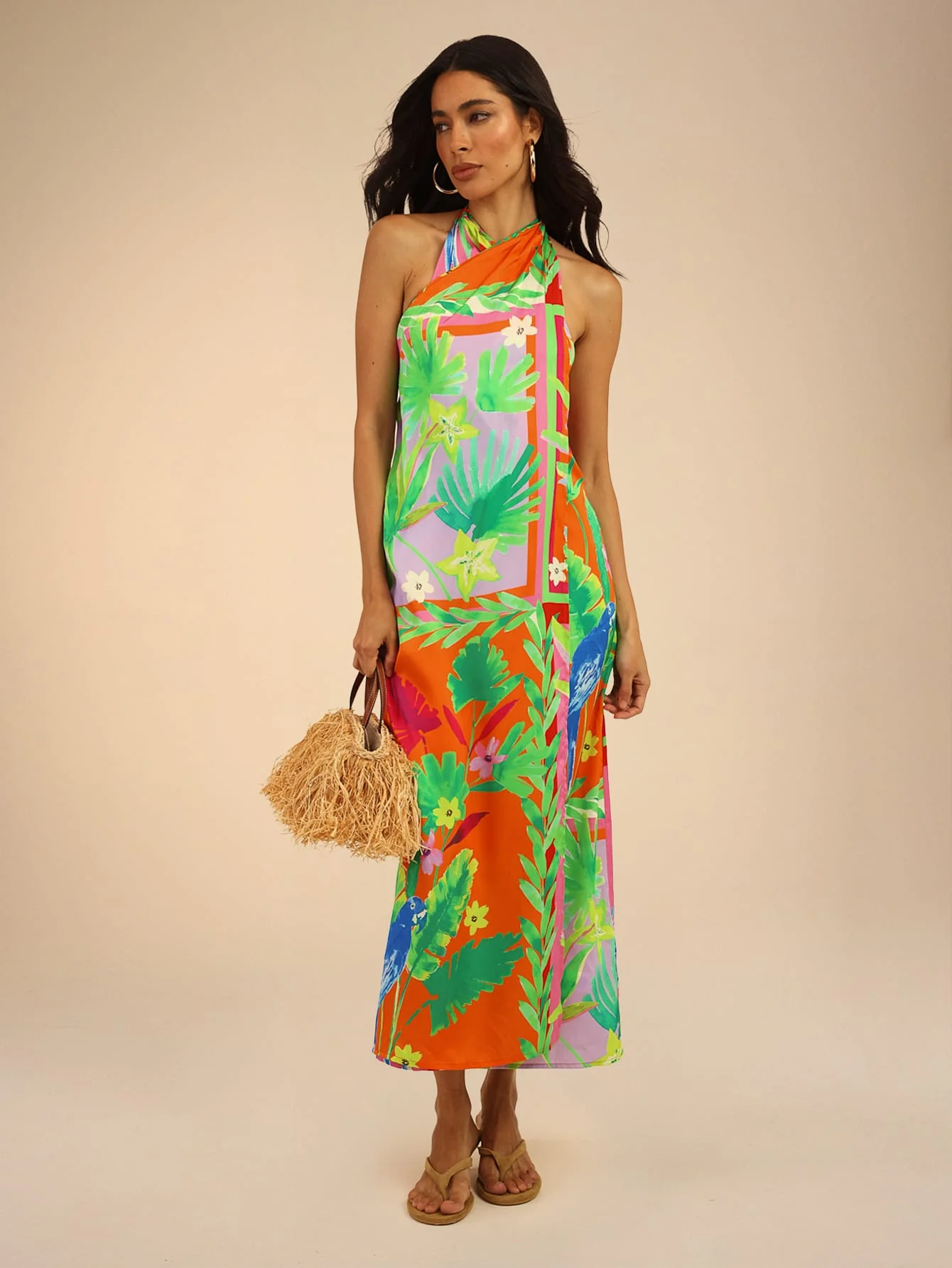 Zarella Dress in Tropical Print - Image 5