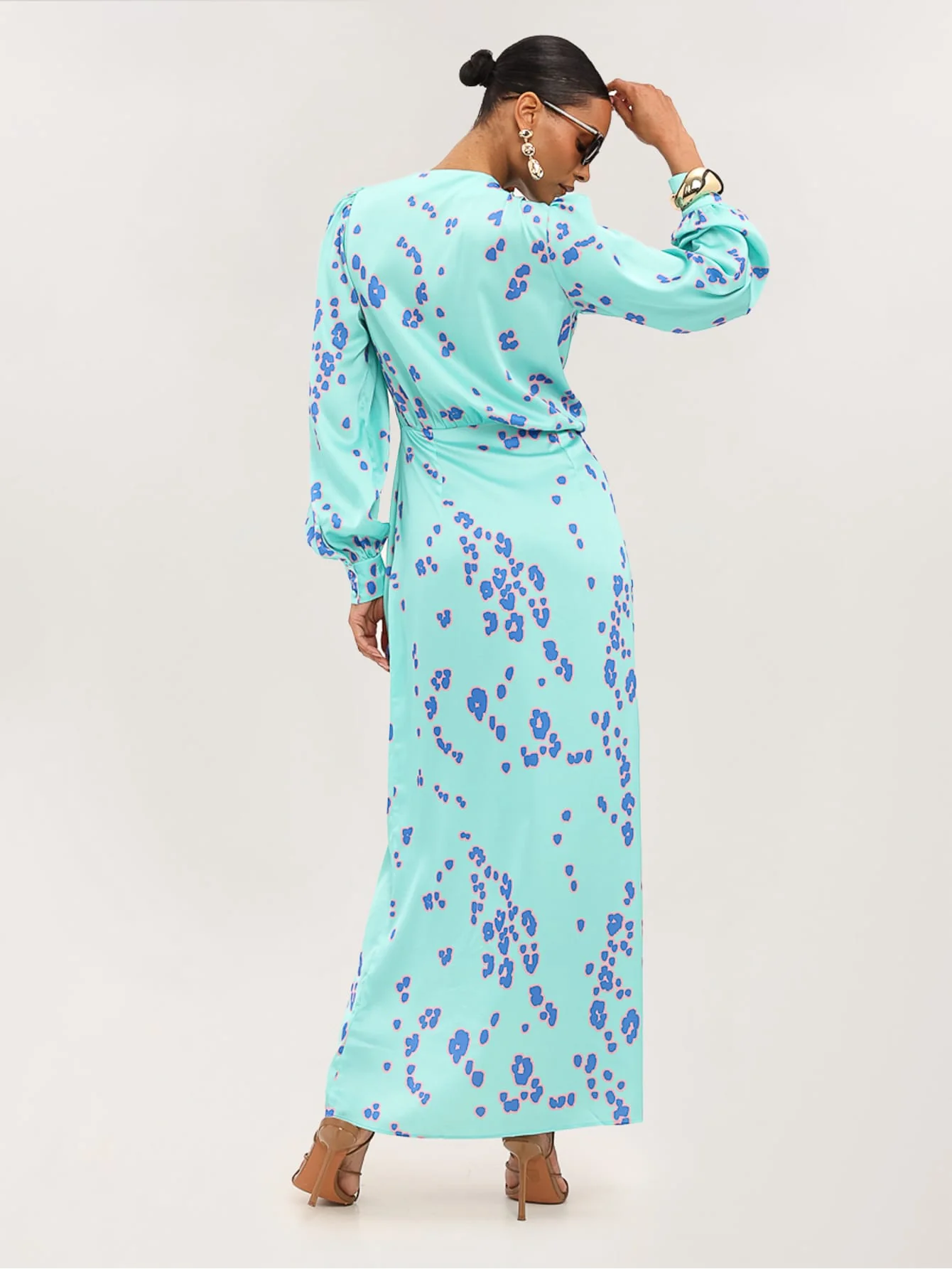 Destiny Dress in Blue on Aqua Confetti - Image 3