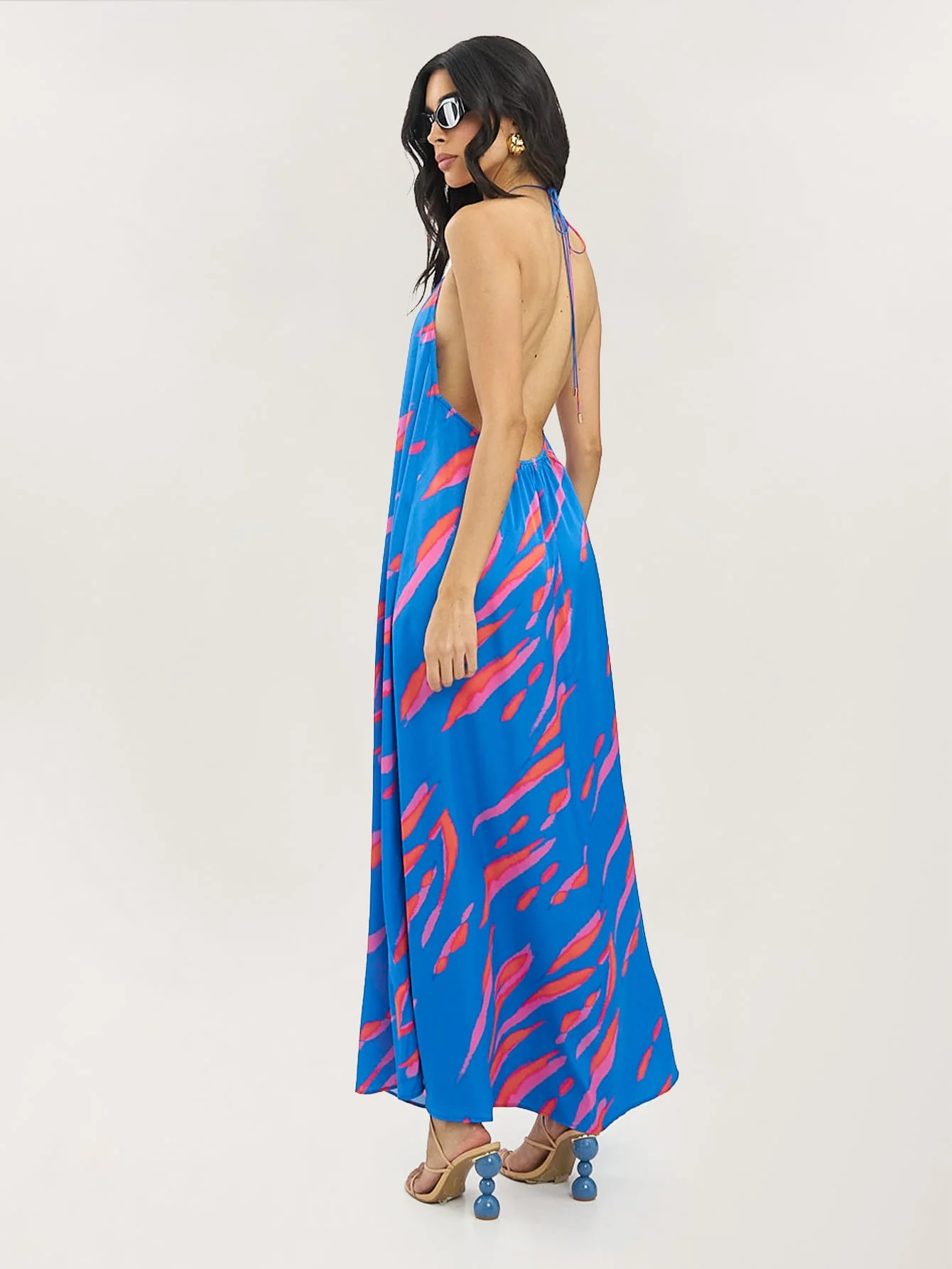 Lorenzo Dress in Blue & Pink Tiger - Image 2