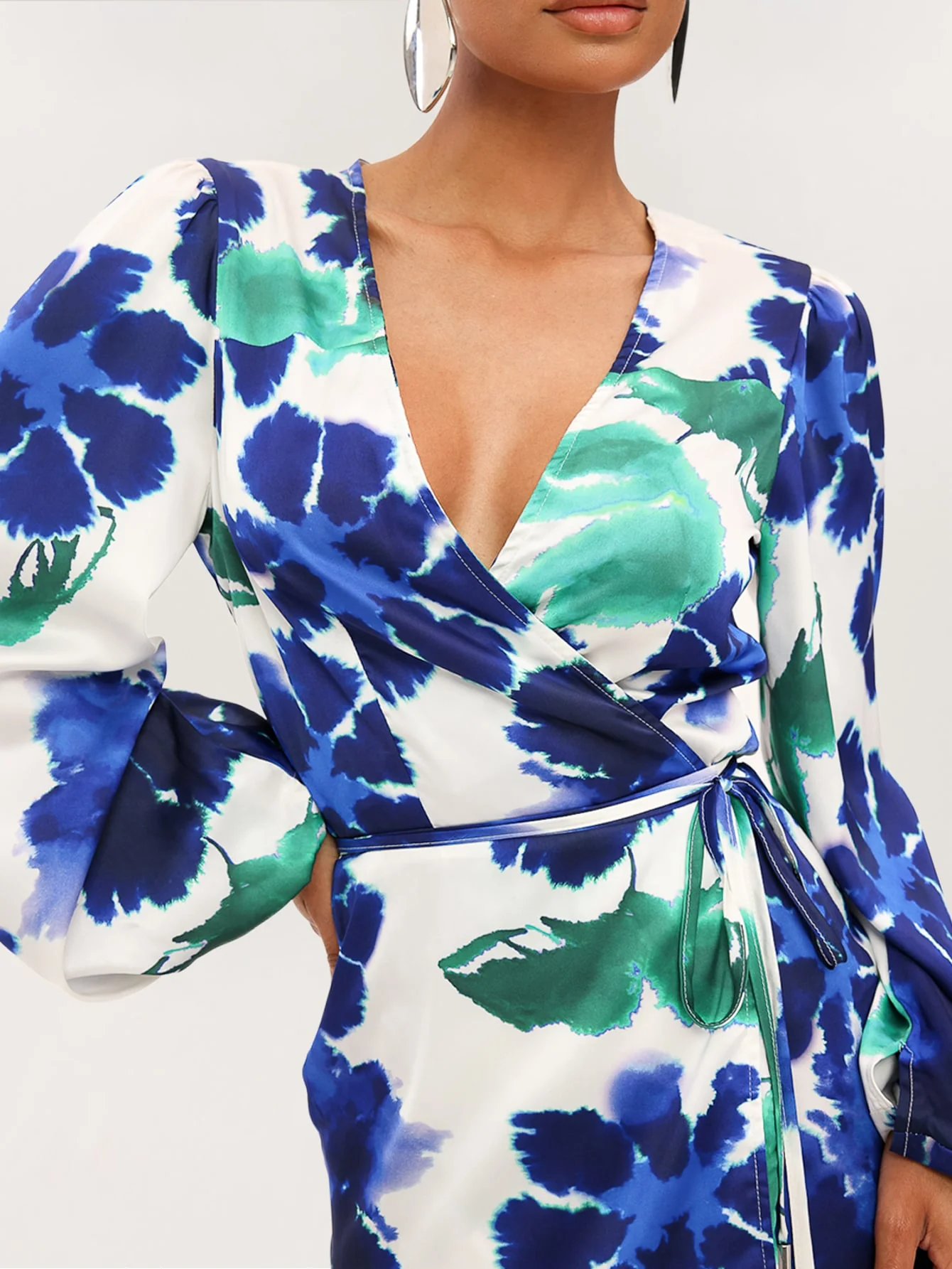 Jezabelle Dress in Blue & Green Floral - Image 4