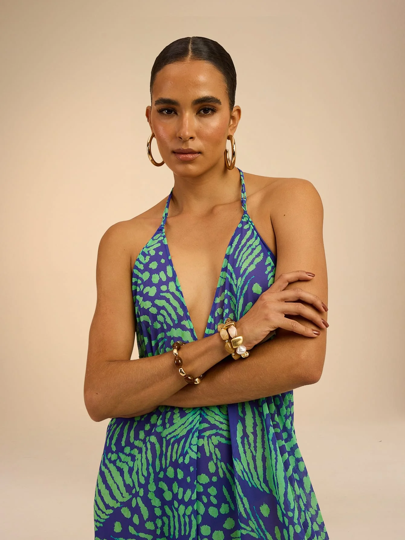 Genie Jumpsuit in Blue & Green Safari - Image 5