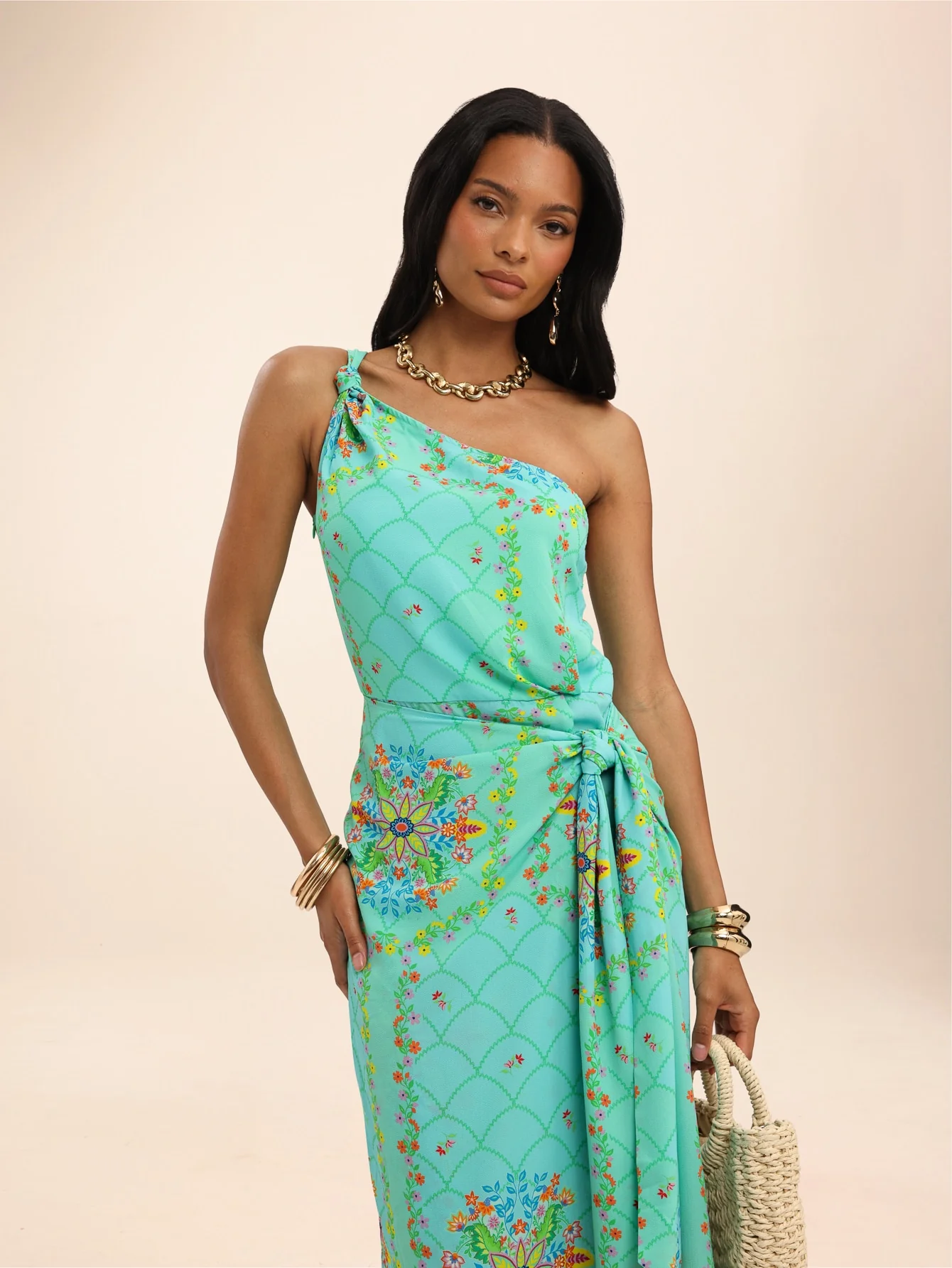 Peonia Dress in Mint Floral - Image 5