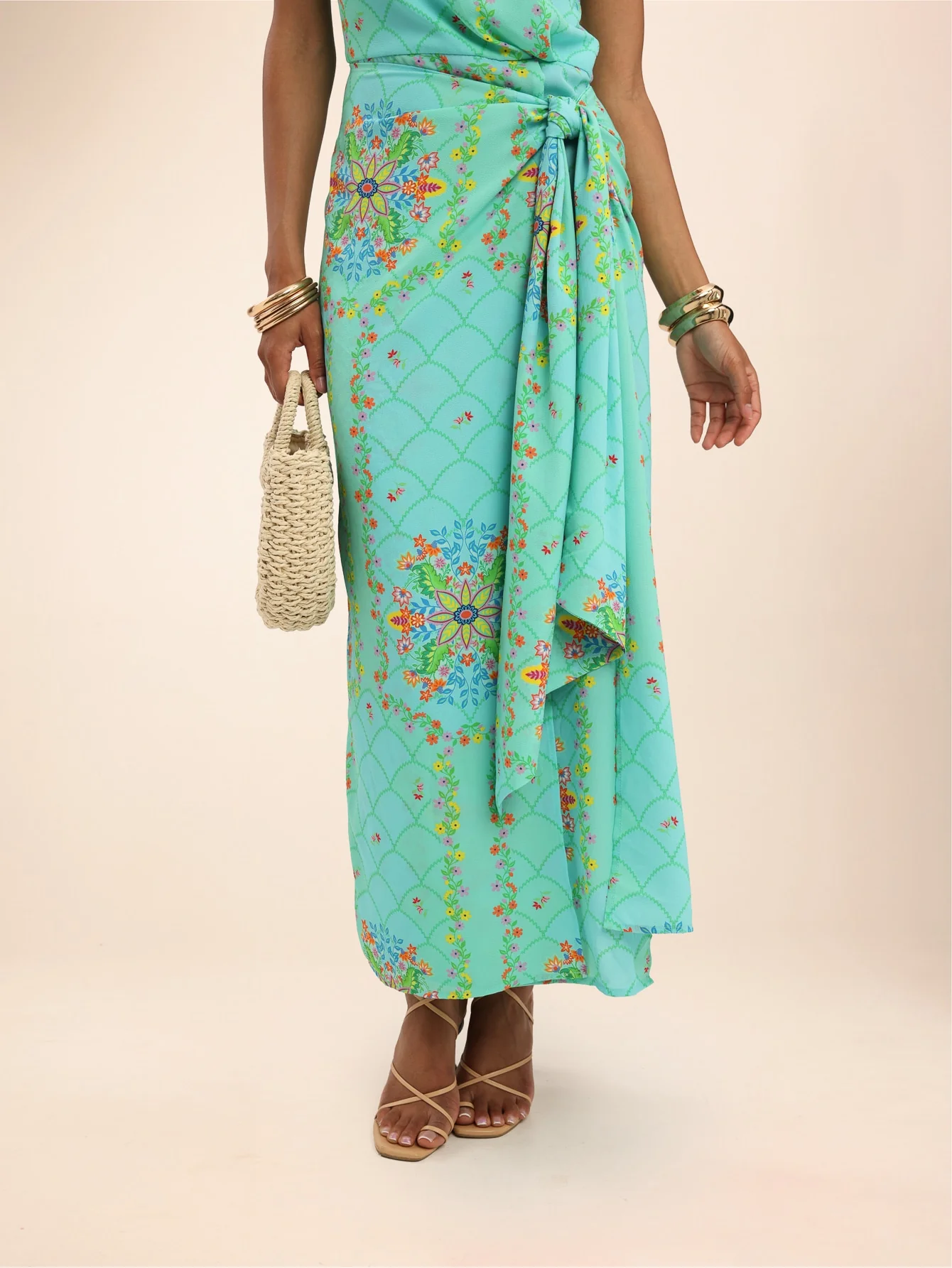 Peonia Dress in Mint Floral - Image 6