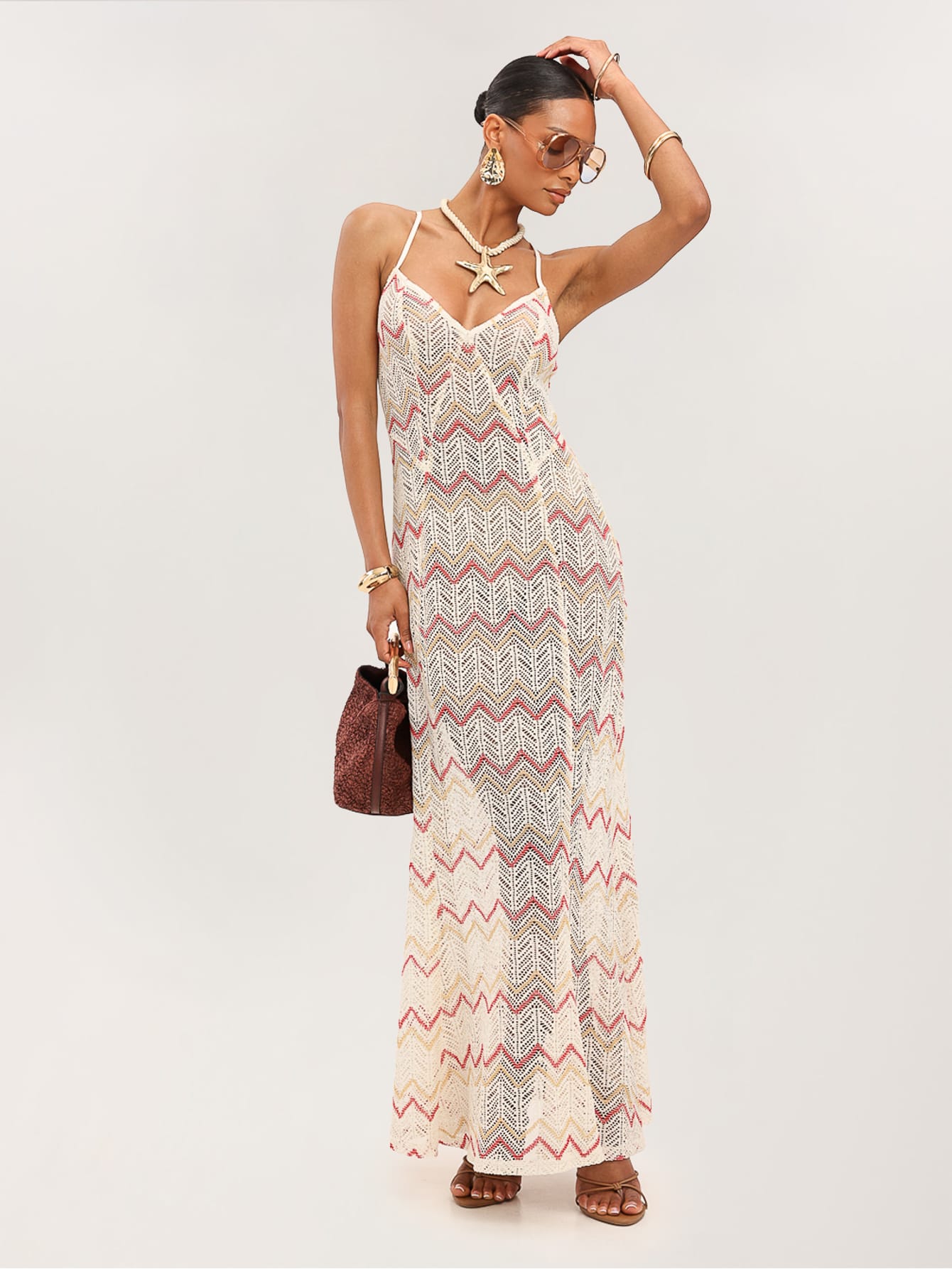 Catarina Dress in Natural Zigzag - Image 3