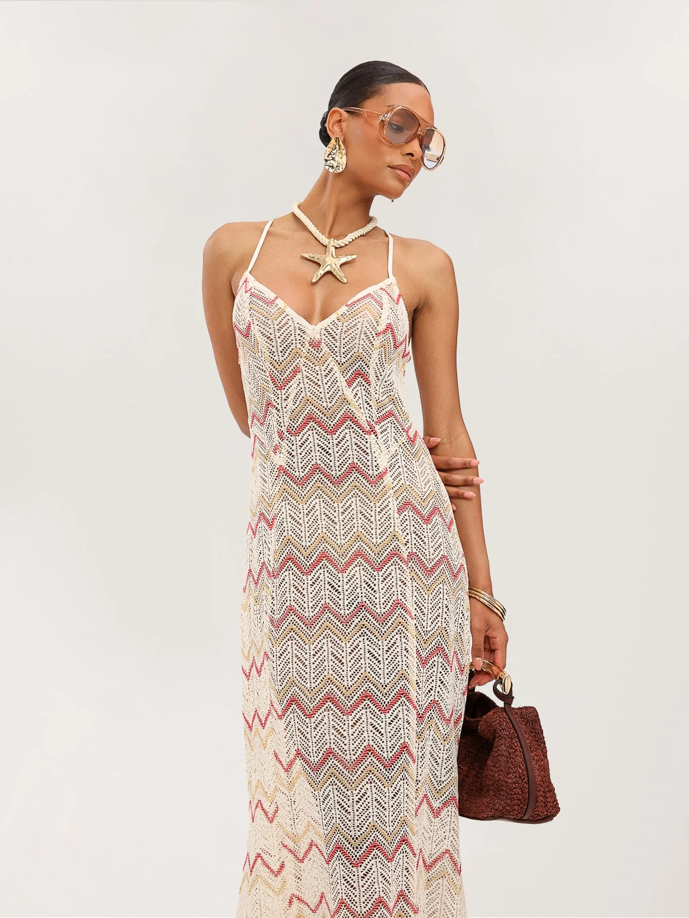 Catarina Dress in Natural Zigzag - Image 5