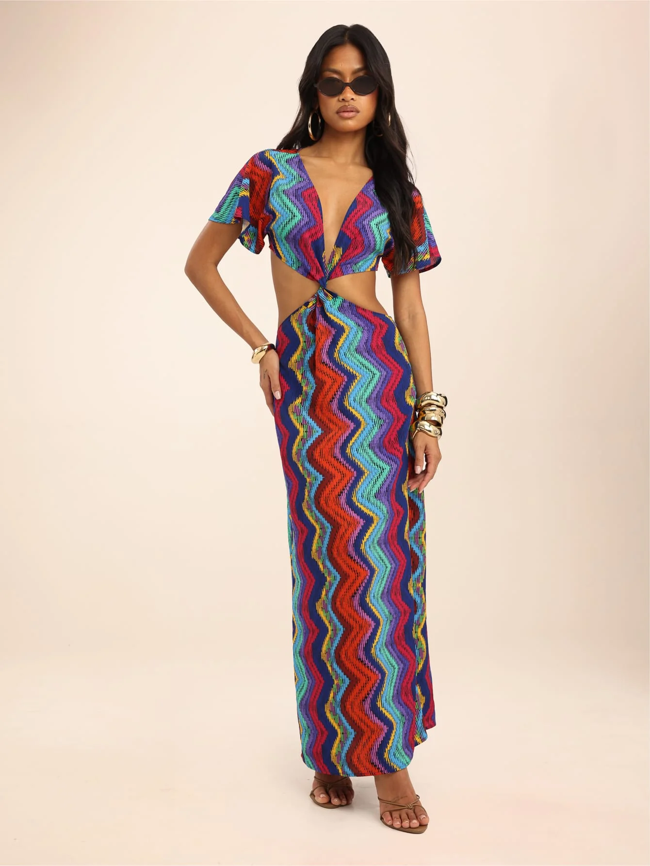 Tindara Dress in Ikat Stripe - Image 6