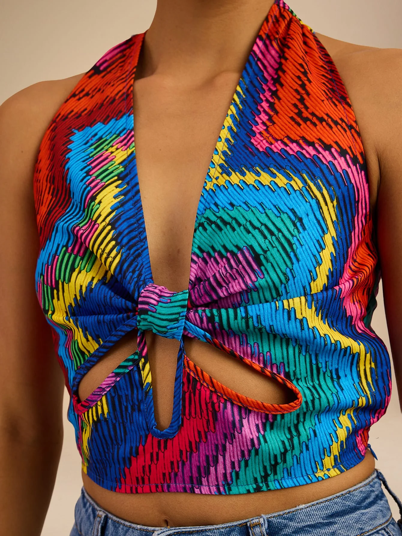 Rosalva Crop Top in Aztec - Image 3