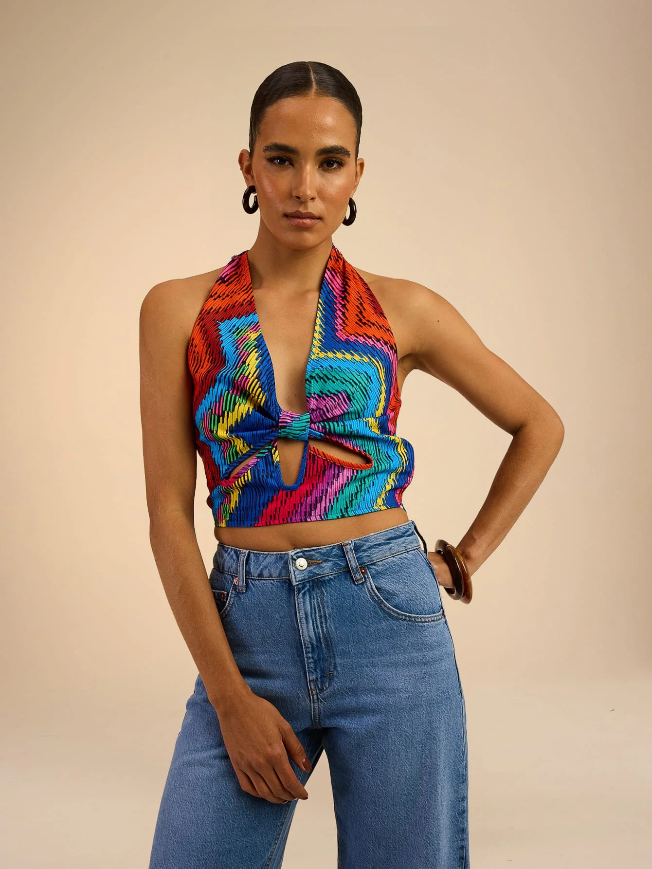 Rosalva Crop Top in Aztec - Image 4